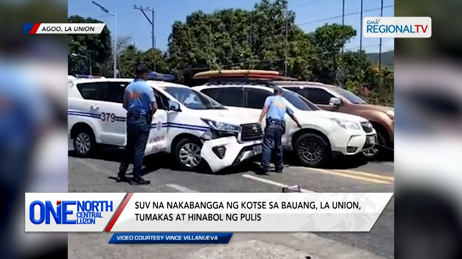SUV na nakabangga ng kotse, tumakas at hinabol ng pulis | One North Central Luzon