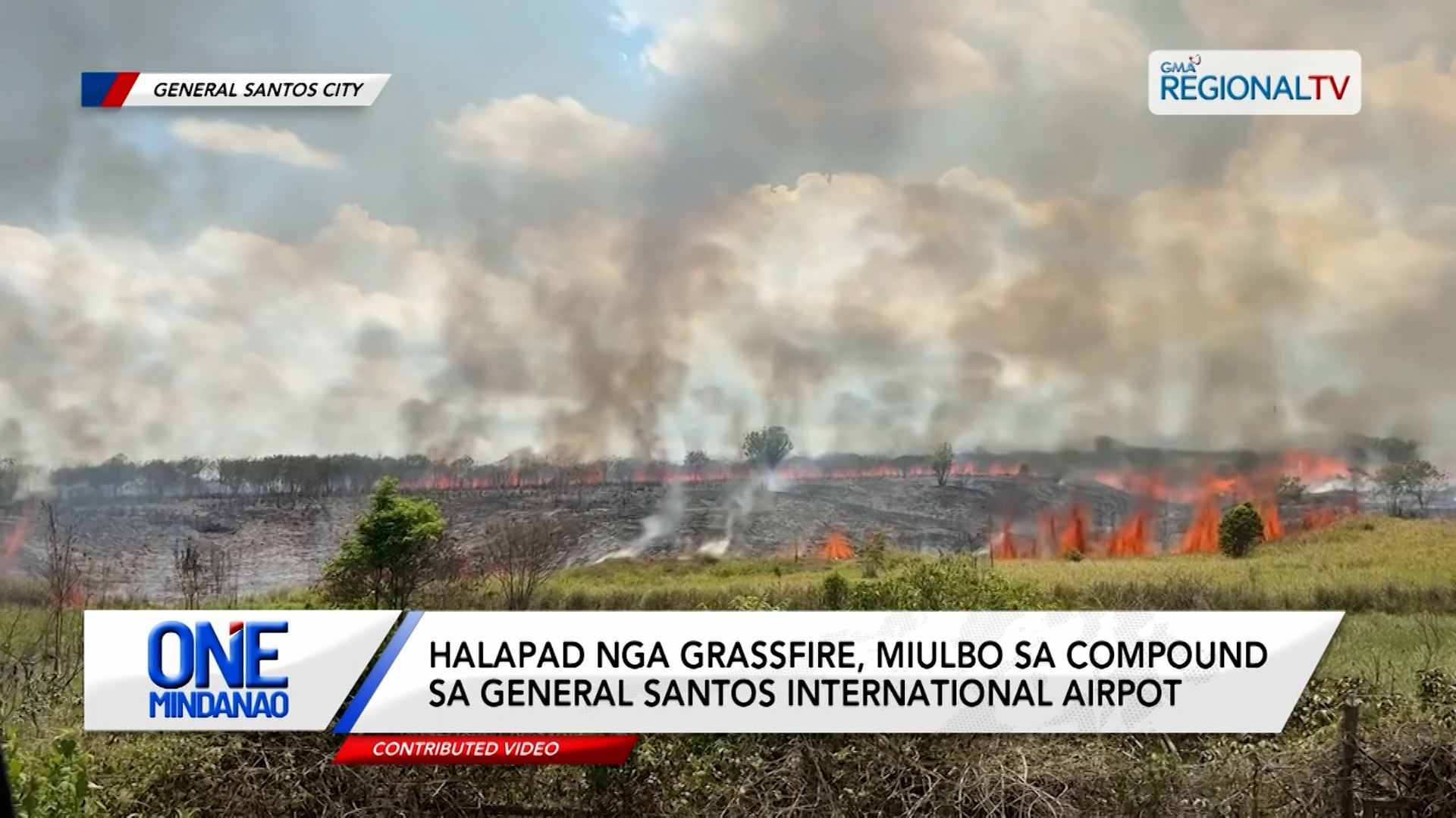 Tinubdan sa grassfire sa compound sa Gensan Airport, ginaimbestigahan  | One Mindanao