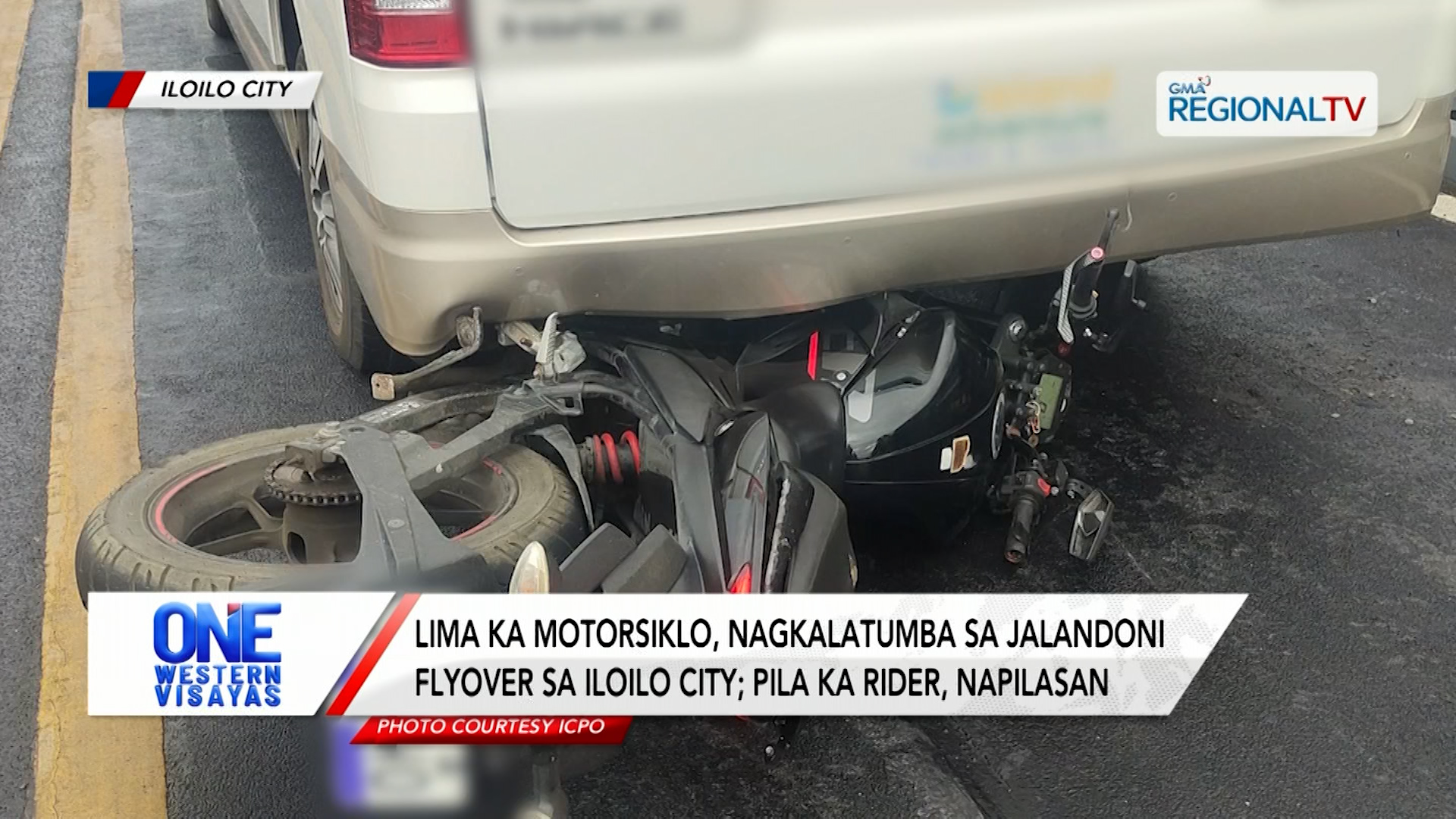 5 ka motorsiklo, nagkalatumba sa Jalandoni Flyover sa Iloilo City | One Western Visayas