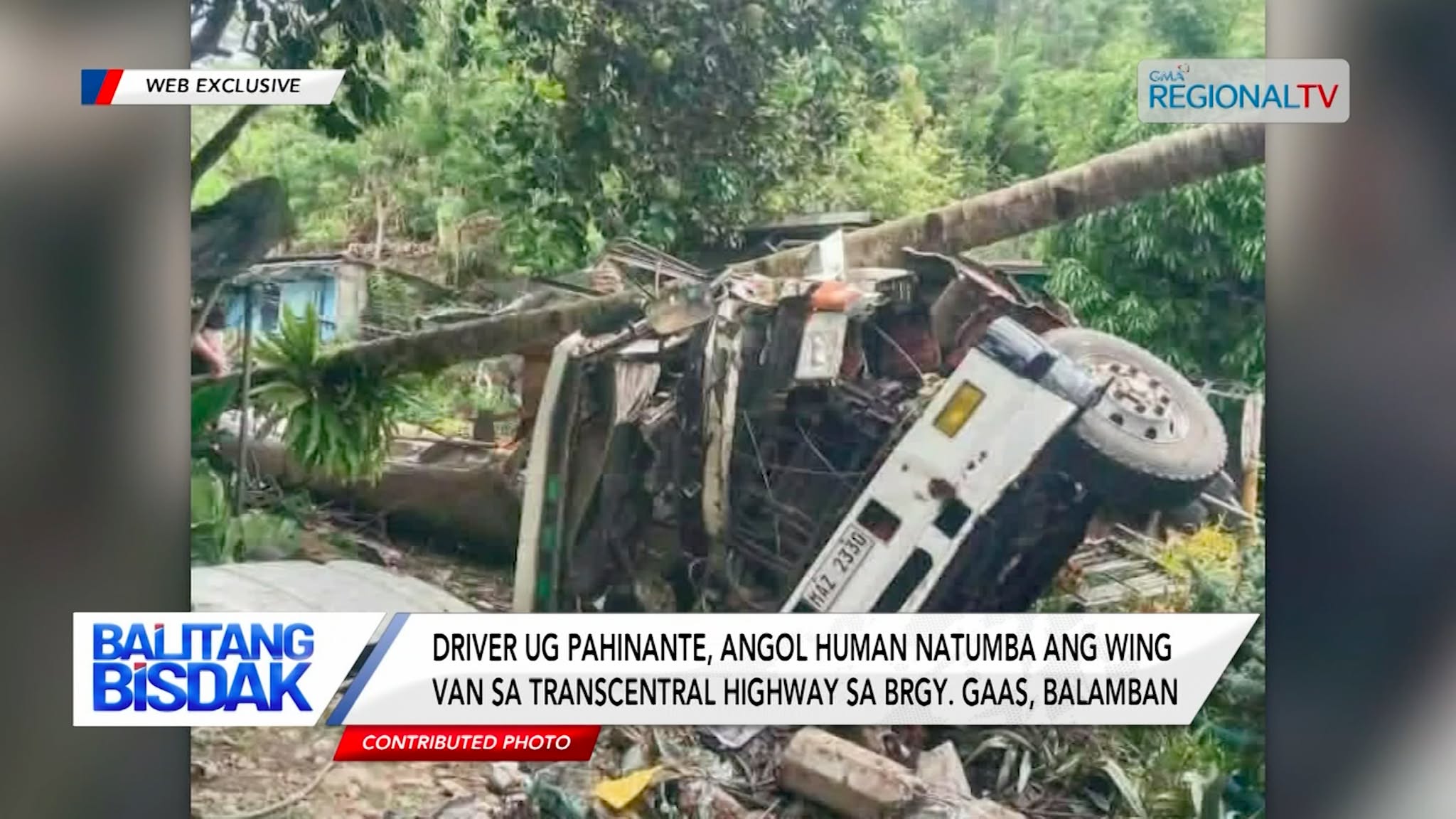 2 Angol human Natumba ang Wing Van sa TCH, Brgy. Gaas, Balamban | Balitang Bisdak