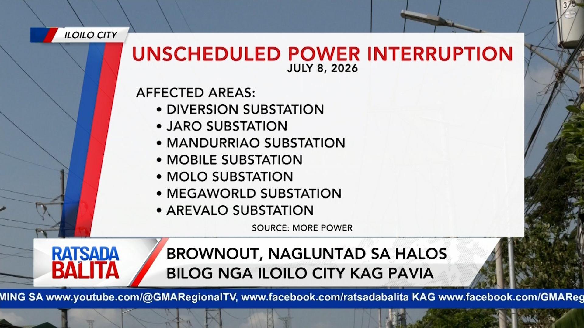 Brownout, nagluntad sa halos bilog nga Iloilo City kag Pavia | Ratsada Balita