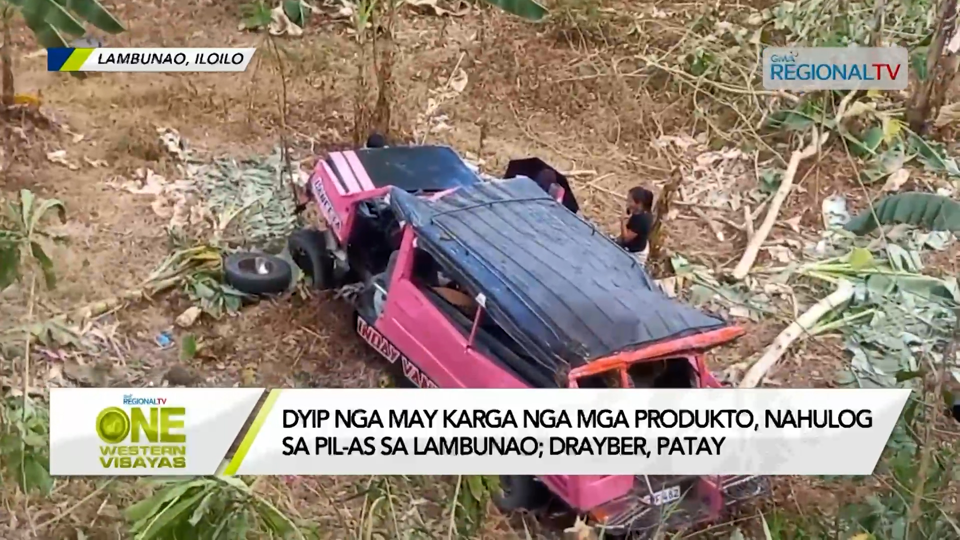 Dyip nga may karga nga mga produkto, nahulog sa pil-as sa Lambunao