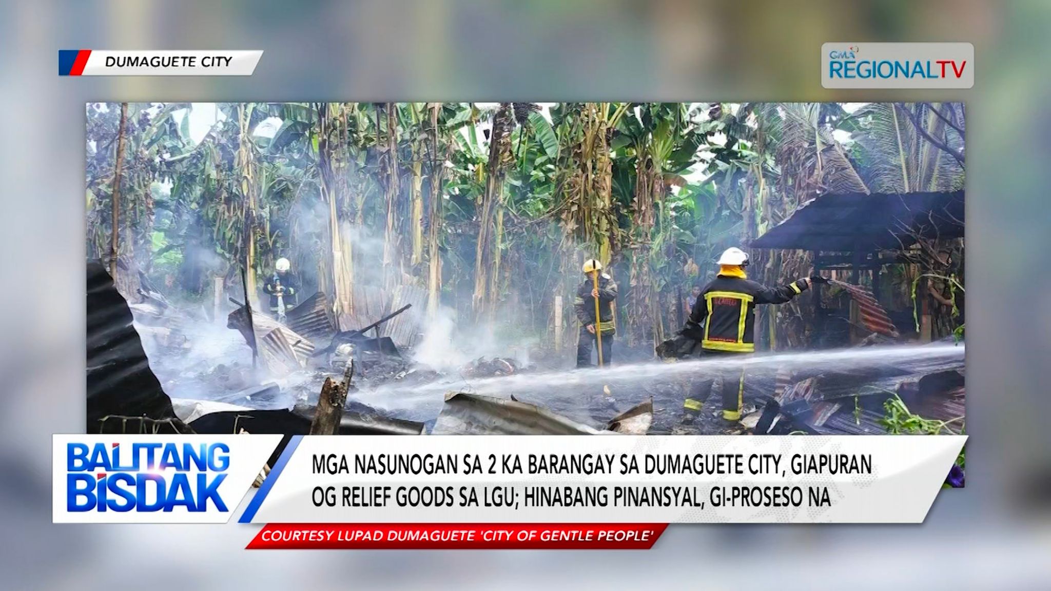 Mga nasunogan sa Dumaguete City, gidunolan og hinabang