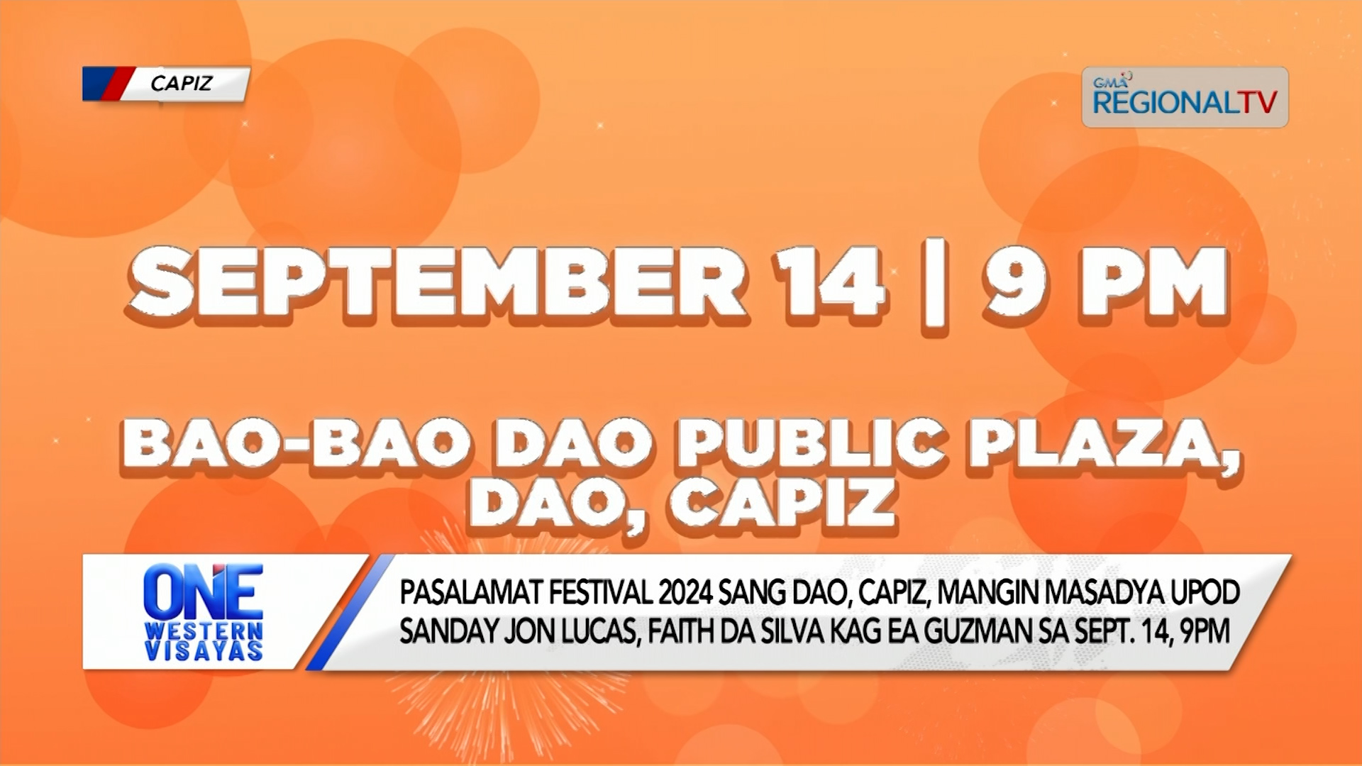 Pasalamat Festival 2024 sang Dao, Capiz, mangin masadya upod ang Kapuso Artist