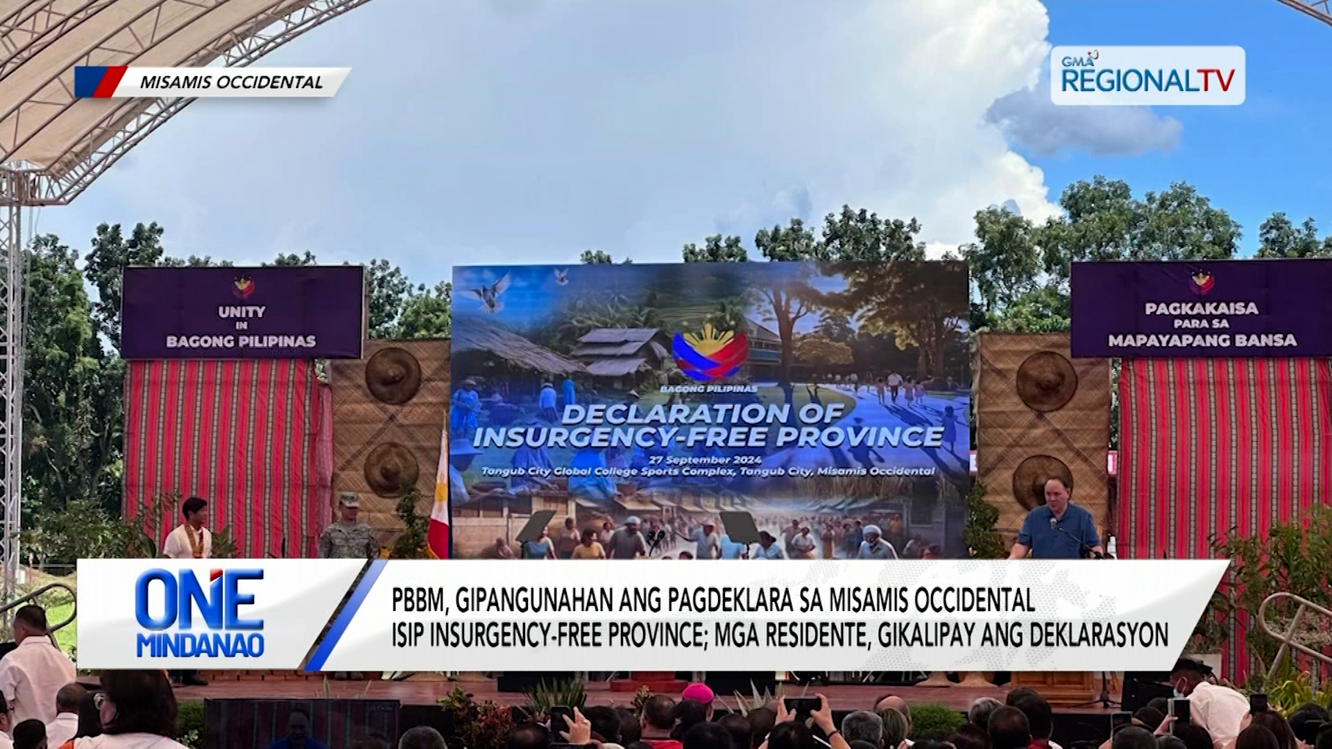 PBBM, gipangunahan ang pagdeklara sa Misamis Occidental isip insurgency-free