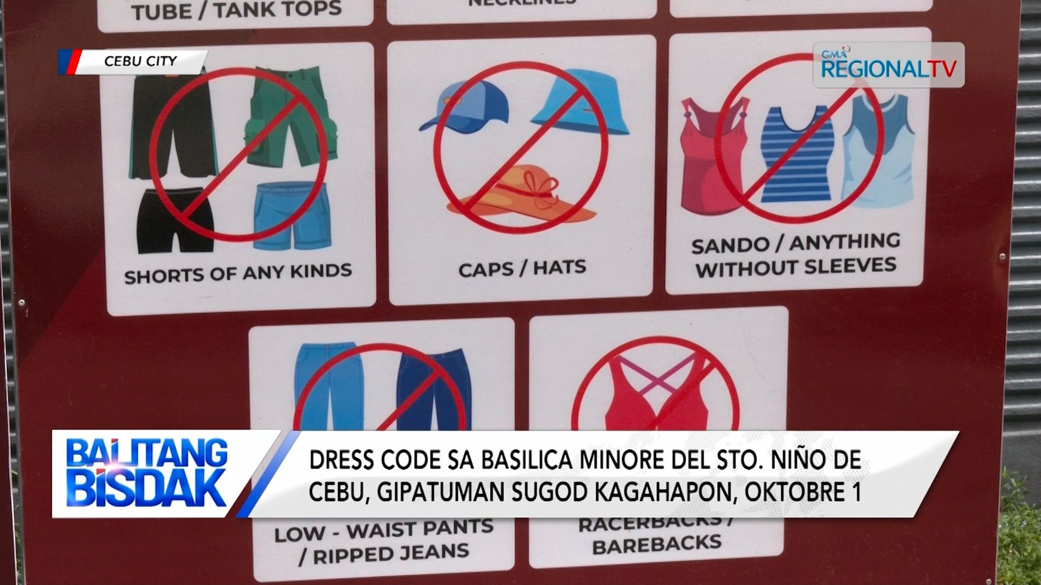 Dress code sa pagsulod sa Basilica Minore del Santo Niño, hugot nga gipatuman