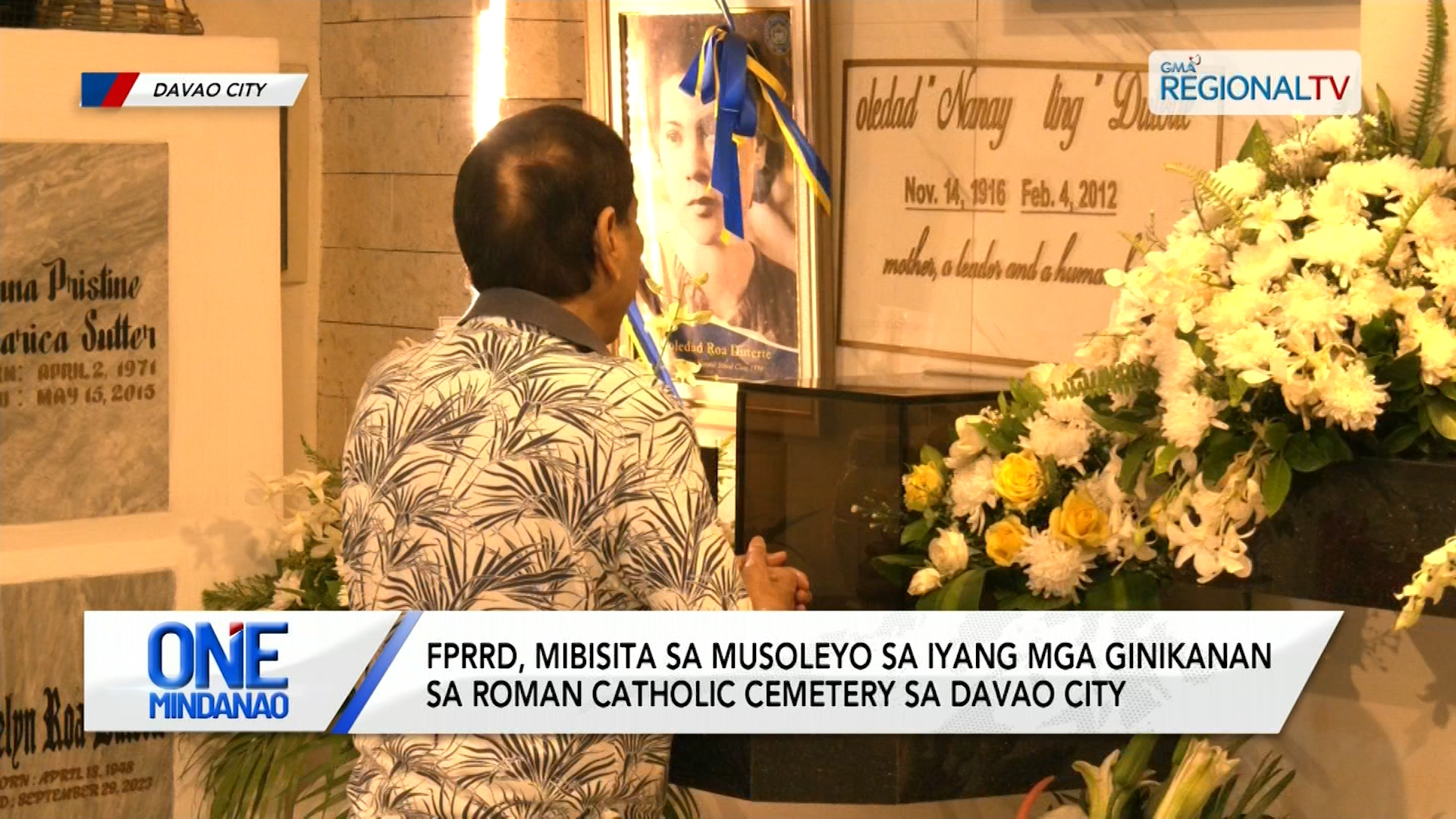 FPRRD, mibisita sa iyang ginikanan sa Roman Catholic Cemetery sa Davao City