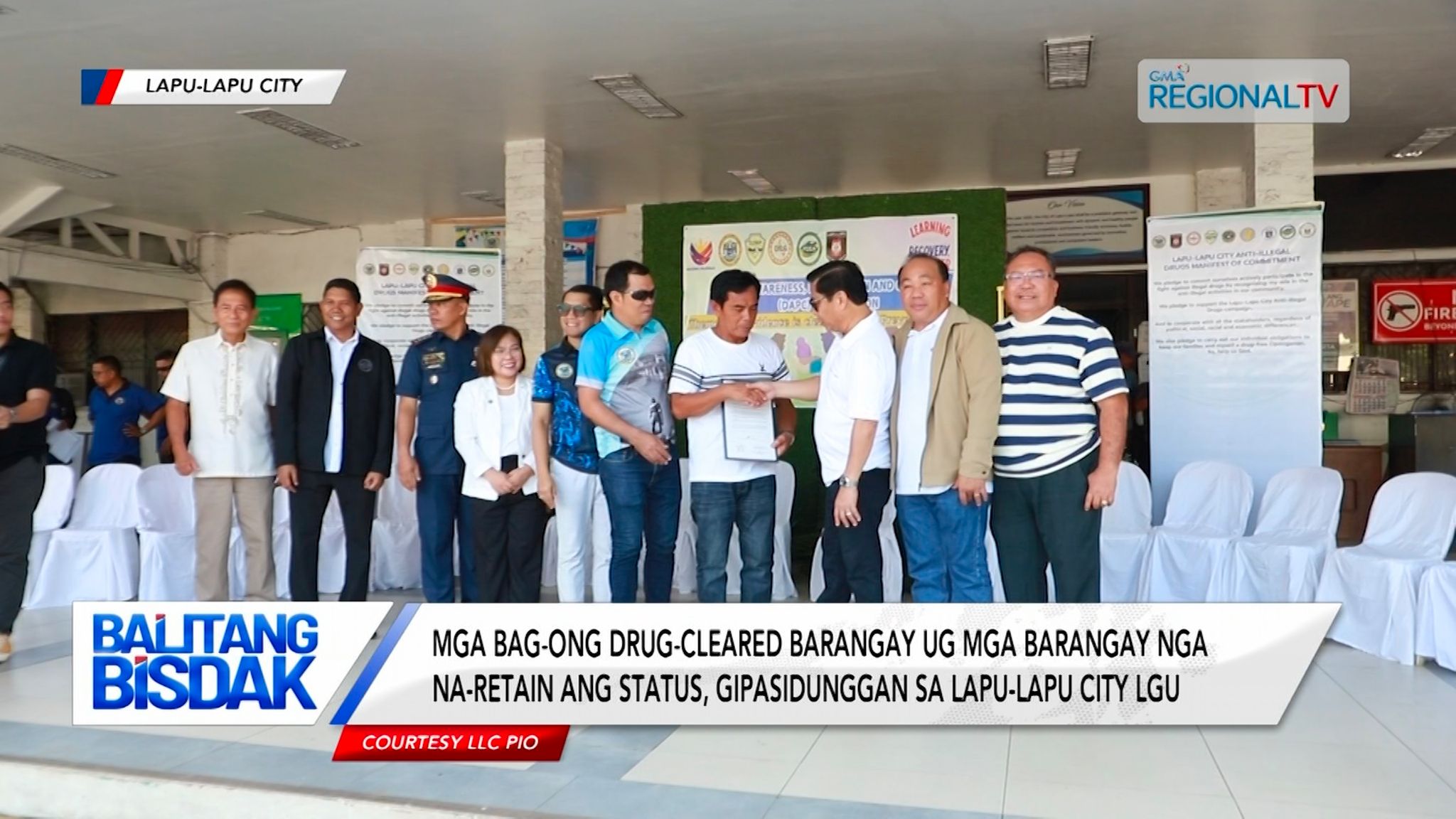 Mga bag-ong drug-cleared barangay sa Lapu-Lapu City, gipasidunggan