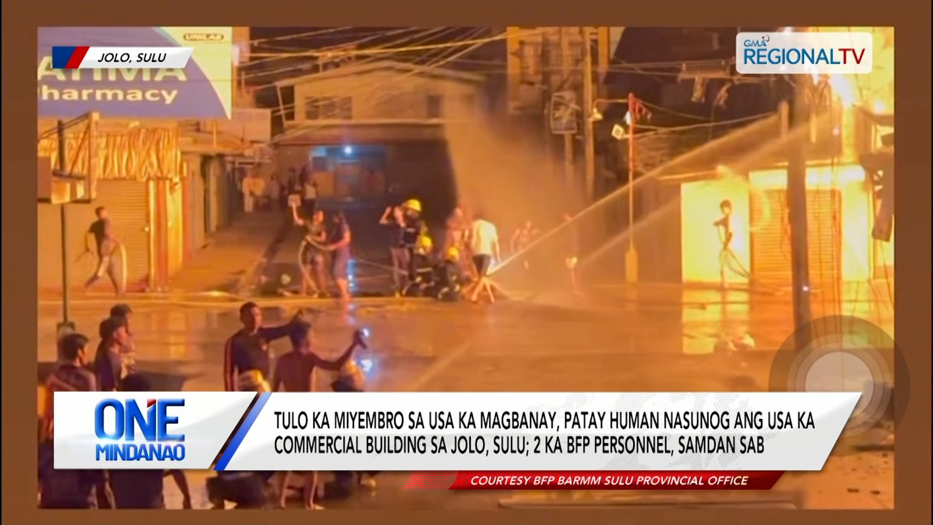 3 ka magbanay, patay human nasunog ang usa ka commercial building sa Jolo, Sulu