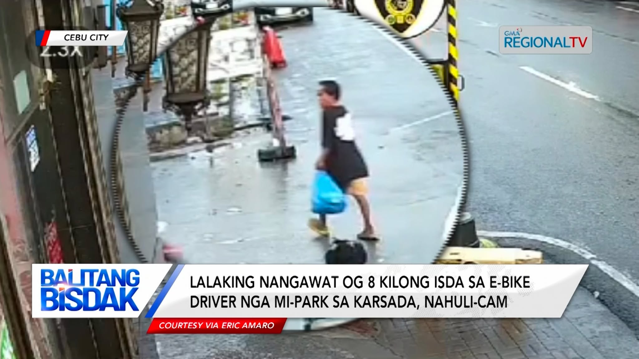 Lalaking nangawat og 8 ka kilo sa isda sa e-bike driver, nahuli-cam
