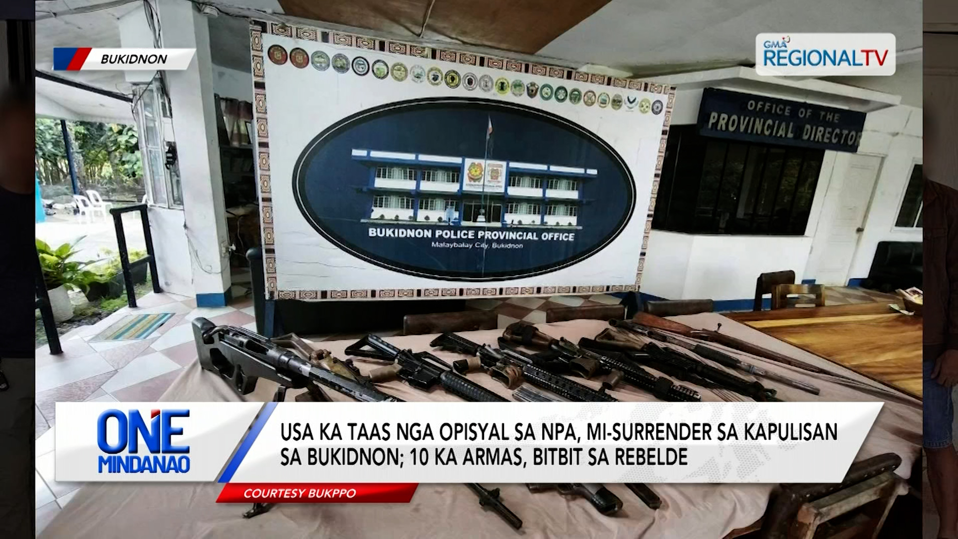 Usa ka taas nga opisyal sa NPA, mi-surrender sa kapulisan sa Bukidnon