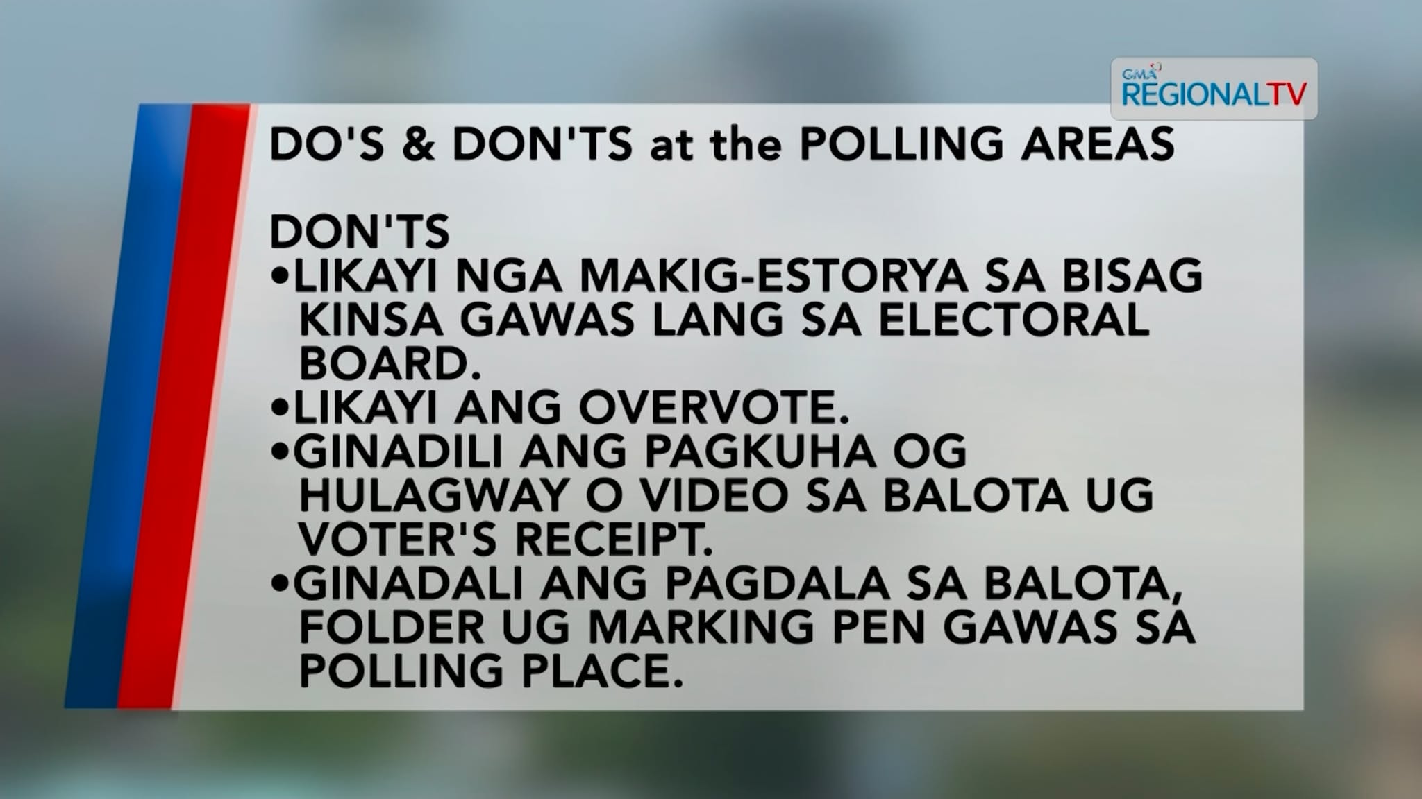 Mga pahinumdom sulod sa polling areas