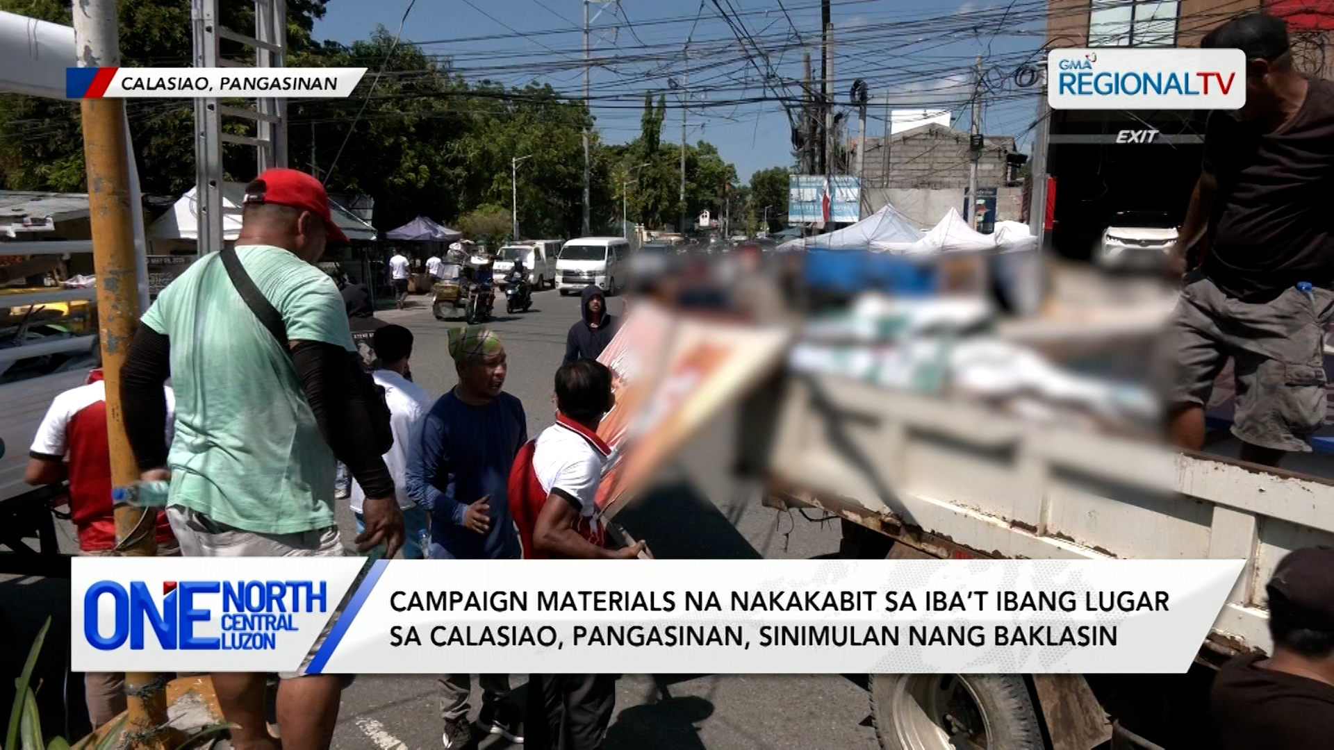 Campaign materials na nakakabit, sinimulan nang baklasin