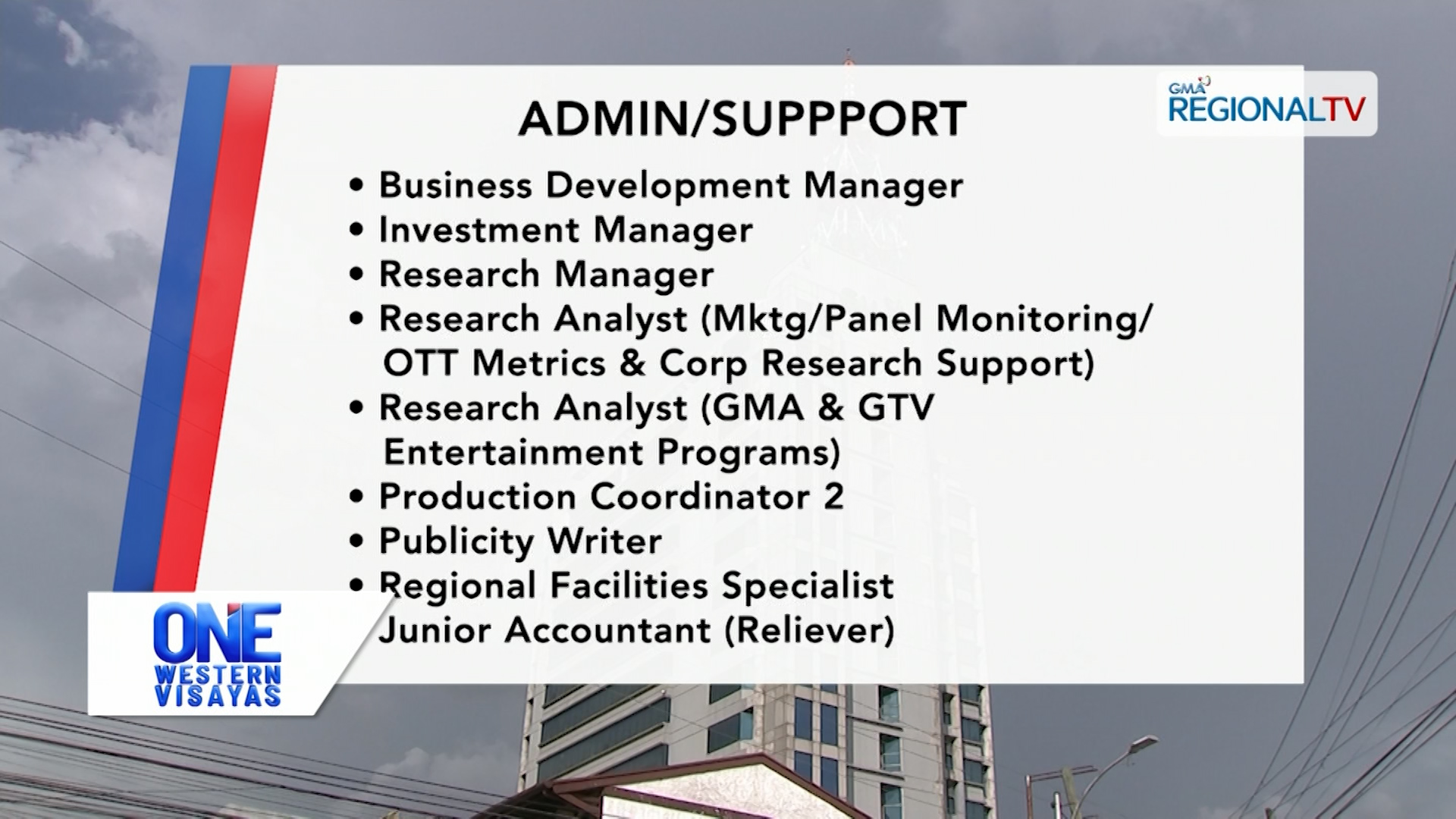 Mga bakante nga posisyon sa GMA Network nga sarang aplayan