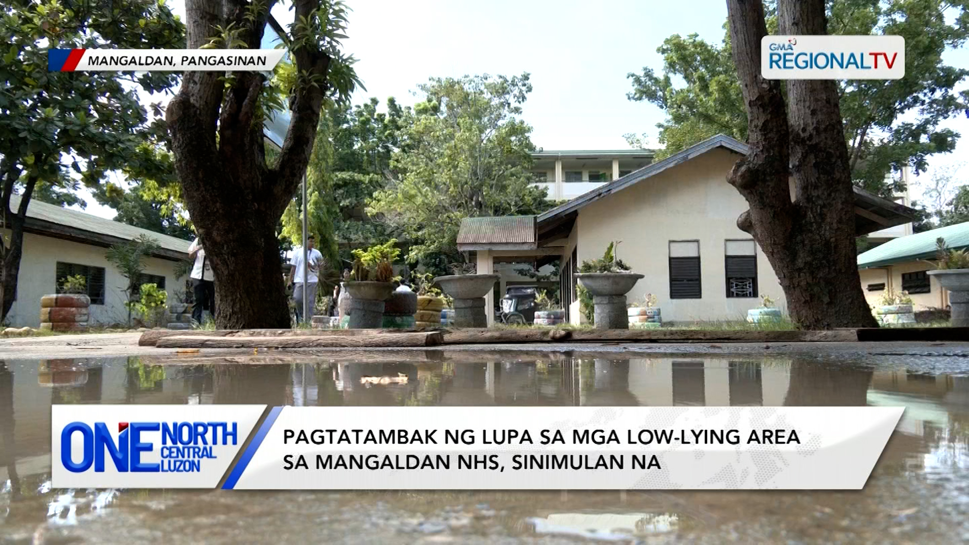 Pagtatambak ng lupa sa mga low-lying area sa Mangaldan NHS, sinimulan na