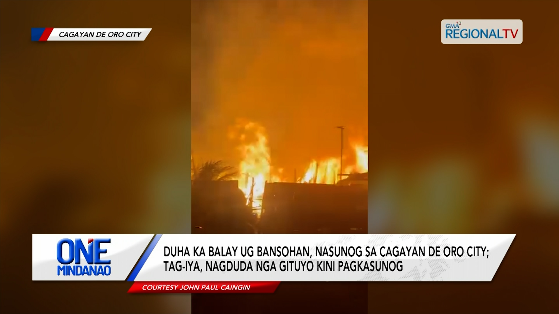 Duha ka balay ug bansohan, nasunog sa Cagayan De Oro City