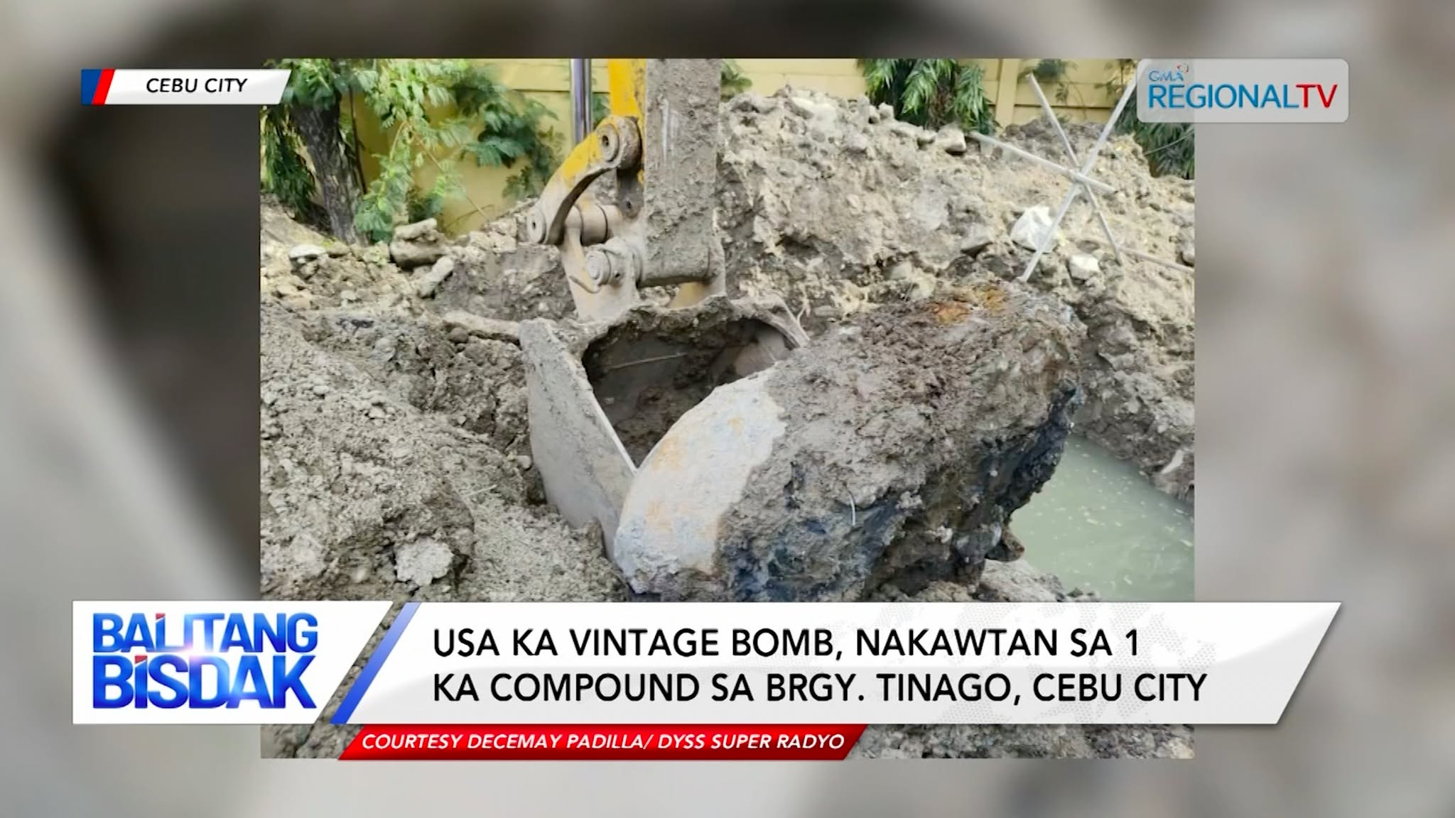 Usa ka vintage bomb, nakawtan sa 1 ka compound sa Brgy. Tinago, Cebu City