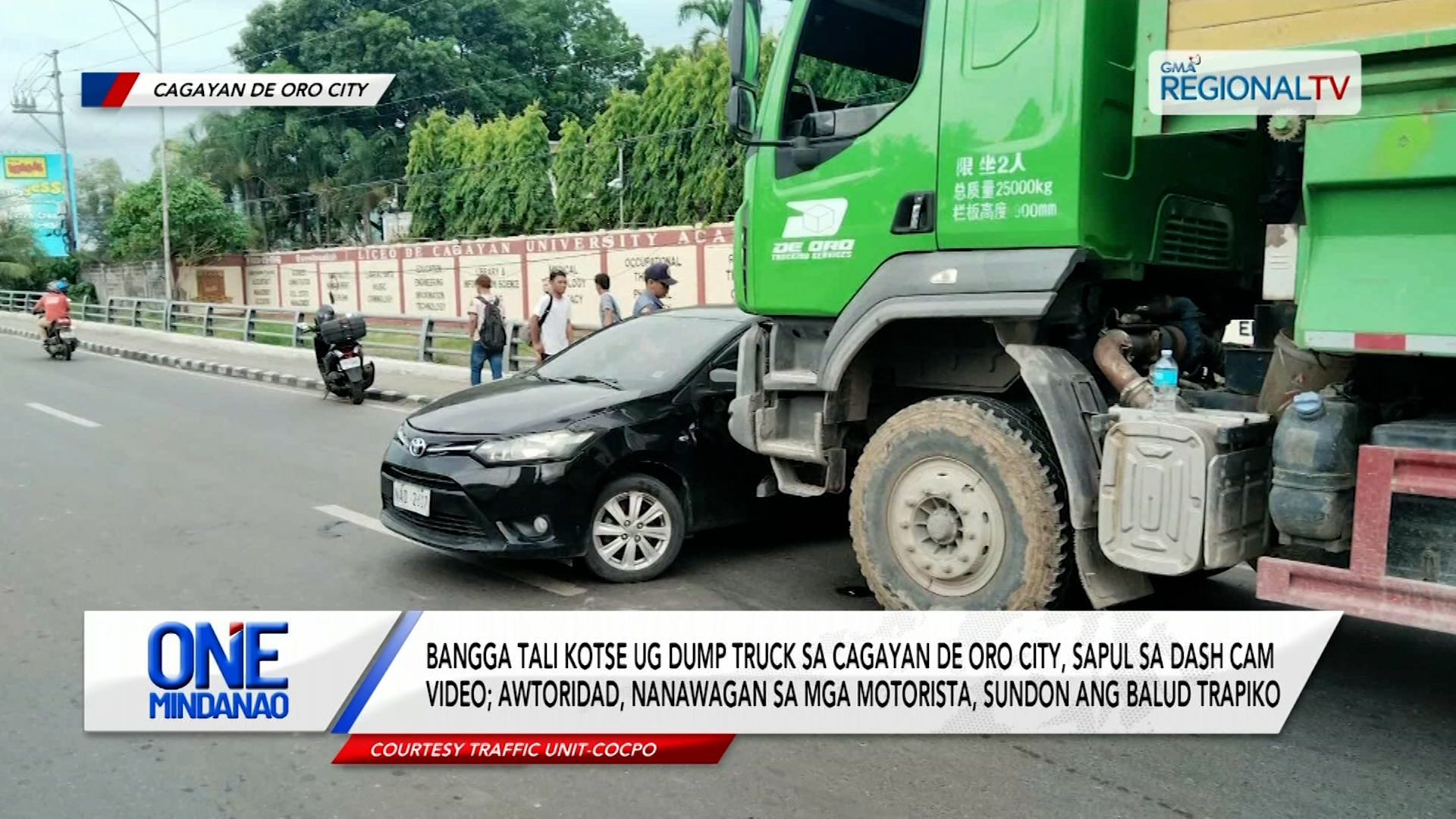 Bangga tali kotse ug Dump Truck sa Cagayan de Oro City, sapul sa dashcam | One Mindanao