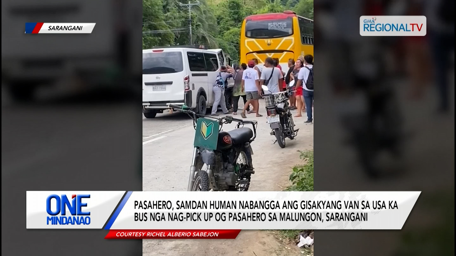 Pasahero, angol human mibangga ang gisakyang van sa bus sa Sarangani | One Mindanao