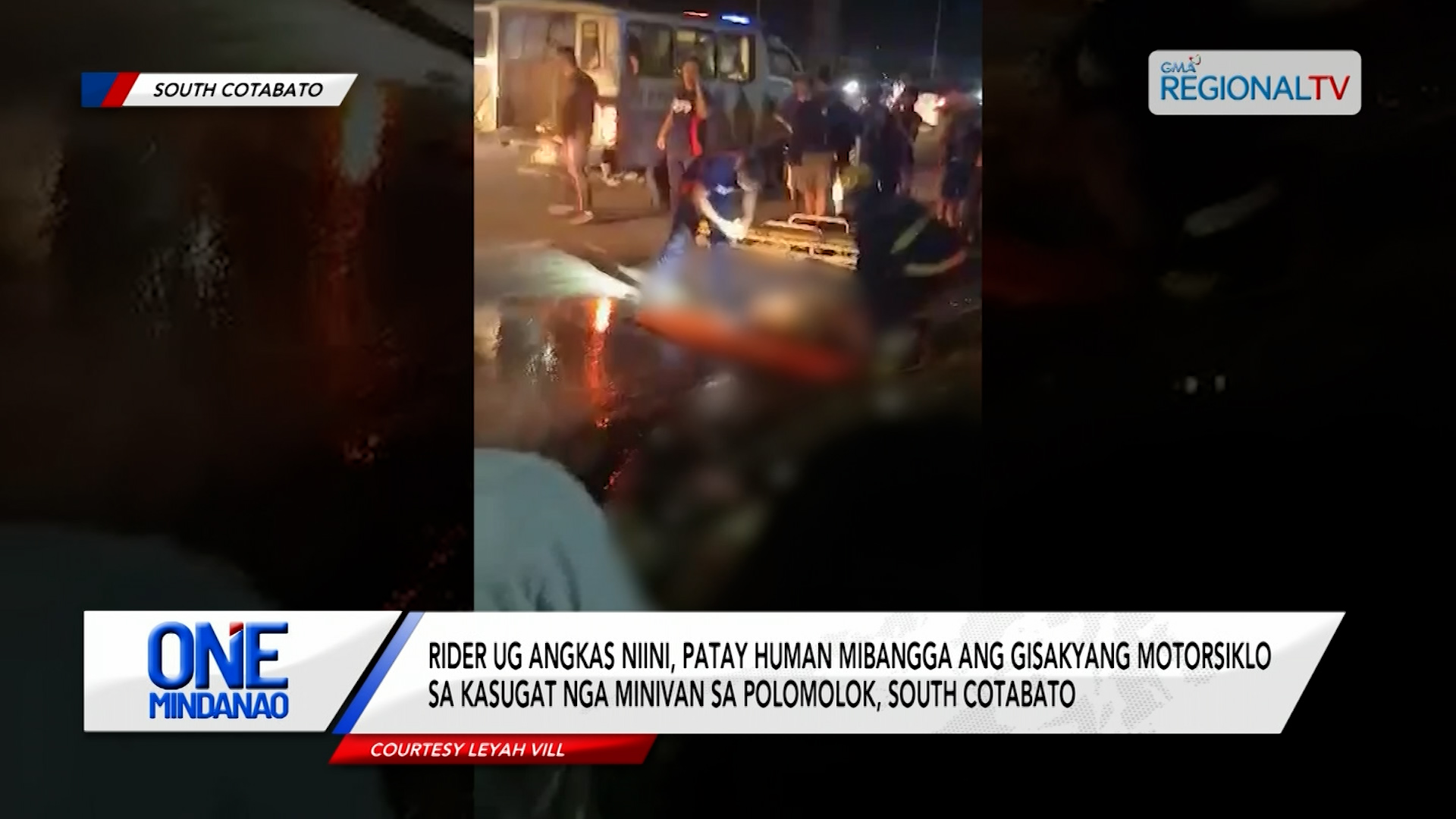 Rider ug angkas, patay human mibangga ang motorsiklo sa minivan  | One Mindanao