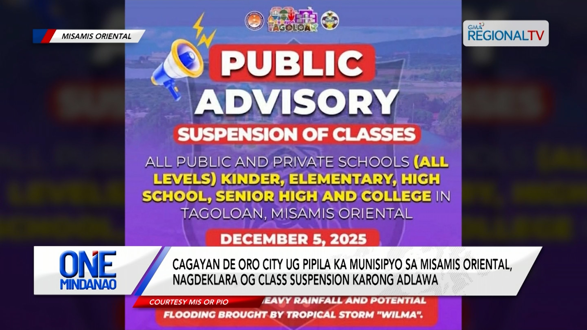 Pipila ka munisipyo sa Misamis Oriental, nagdeklara og class suspension | One Mindanao