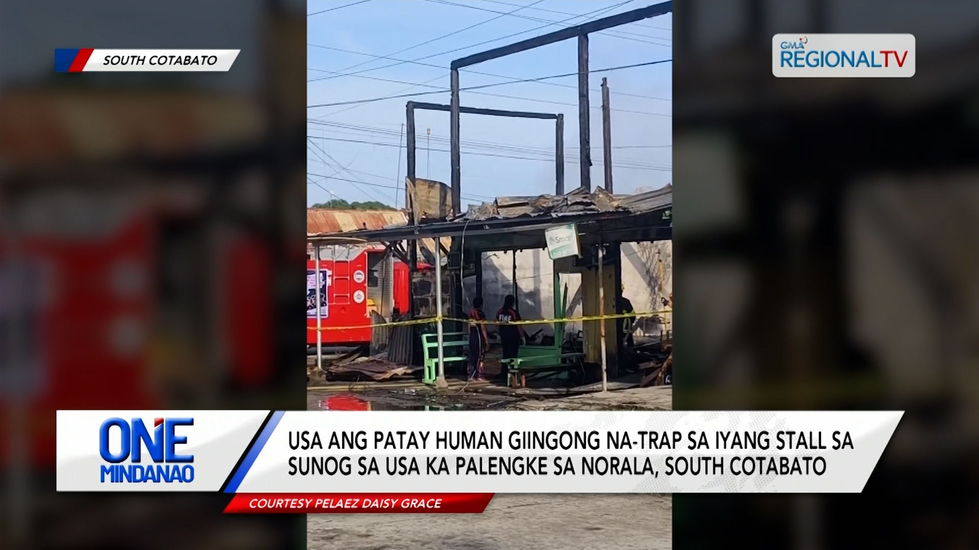 Usa ang patay human giingong na-trap sa iyang stall sa sunog | One Mindanao