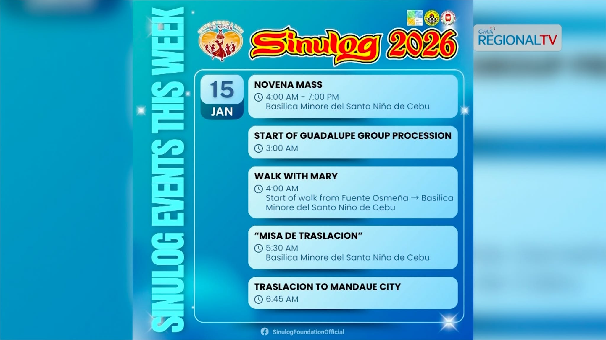 General Schedule of Activities sa Basilica Minore Del Sto. Niño | Balitang Bisdak