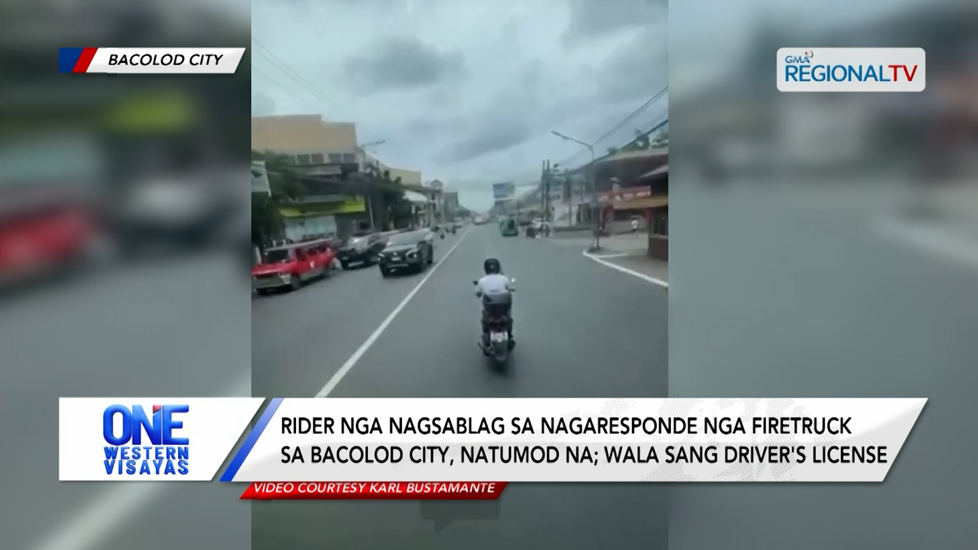 Rider nga nagsablag sa nagaresponde nga firetruck sa Bacolod City, natumod na | One Western Visayas
