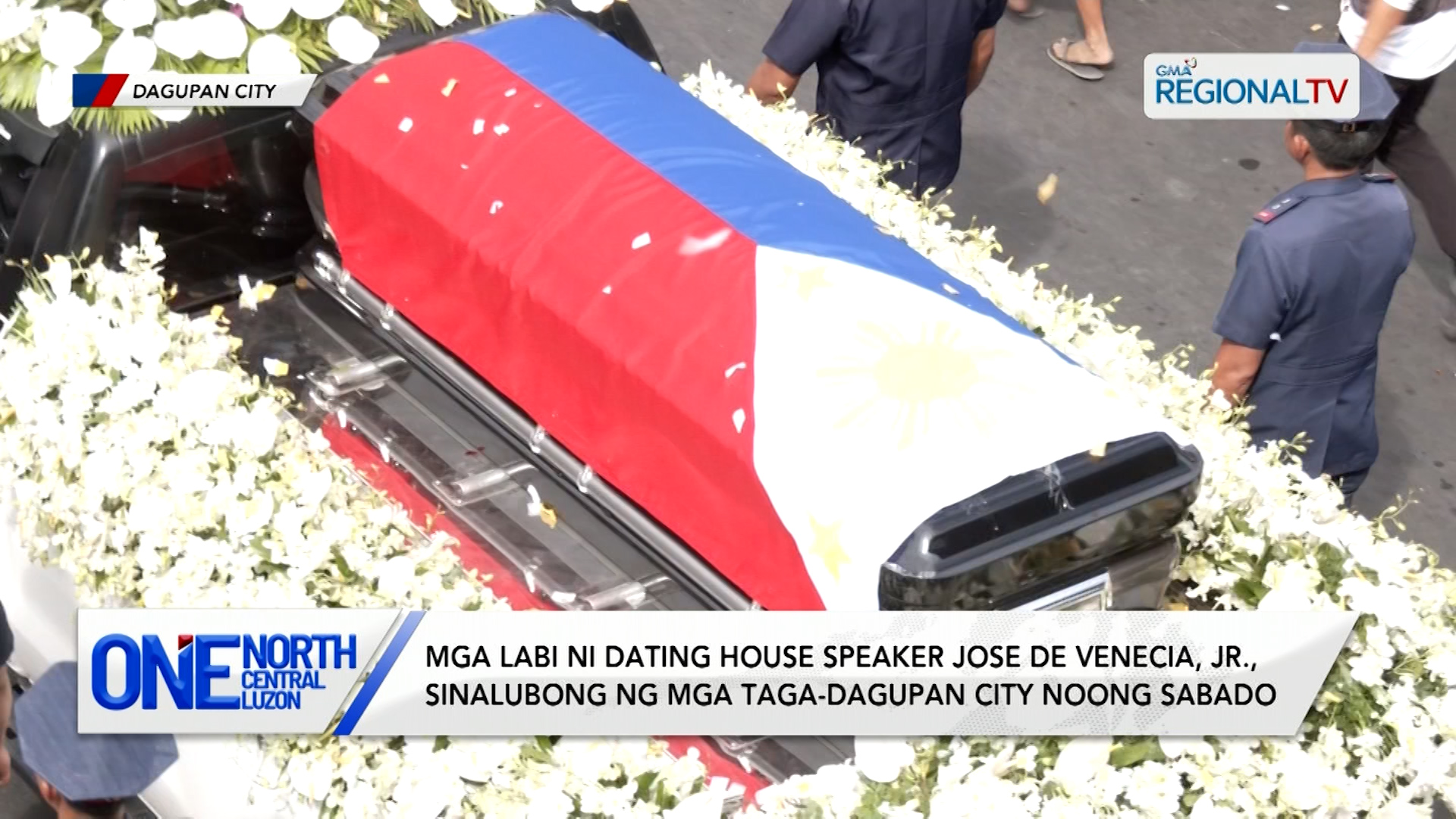 Mga labi ni Dating House Speaker JDV, sinalubong ng mga taga-Dagupan City | One North Central Luzon