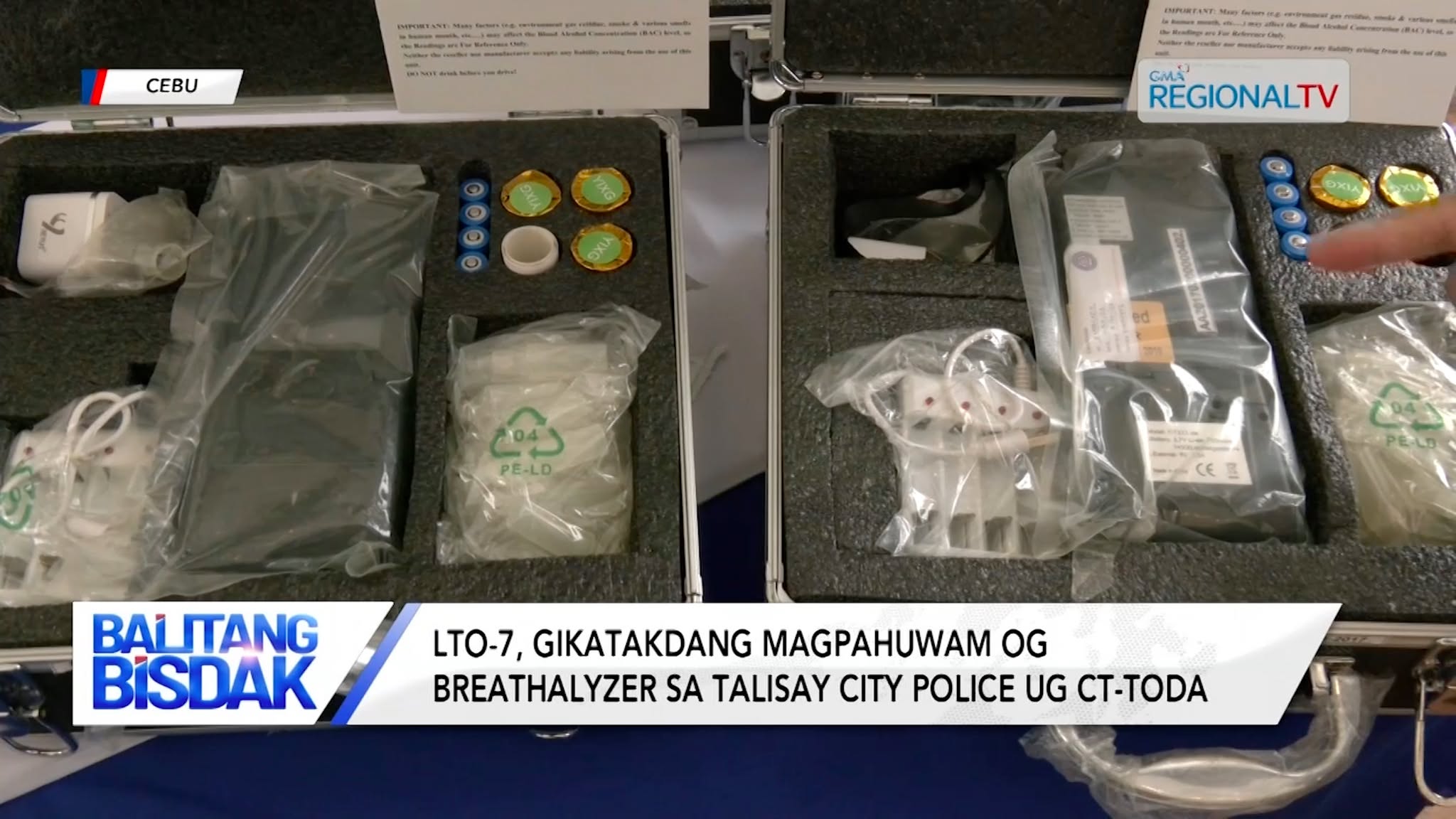 LTO-7, Nagpahuwam og 5 Breathalyzer sa Talisay City Police ug CT-TODA | Balitang Bisdak