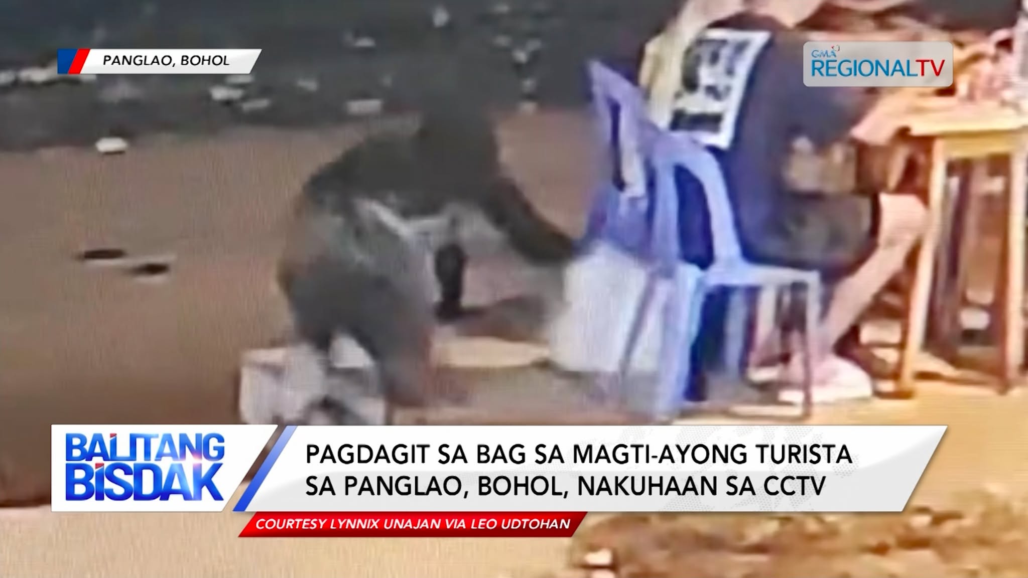 Pagdagit sa Bag sa Magtiayong Torista sa Panglao, Bohol, Nakuhaan sa CCTV | Balitang Bisdak