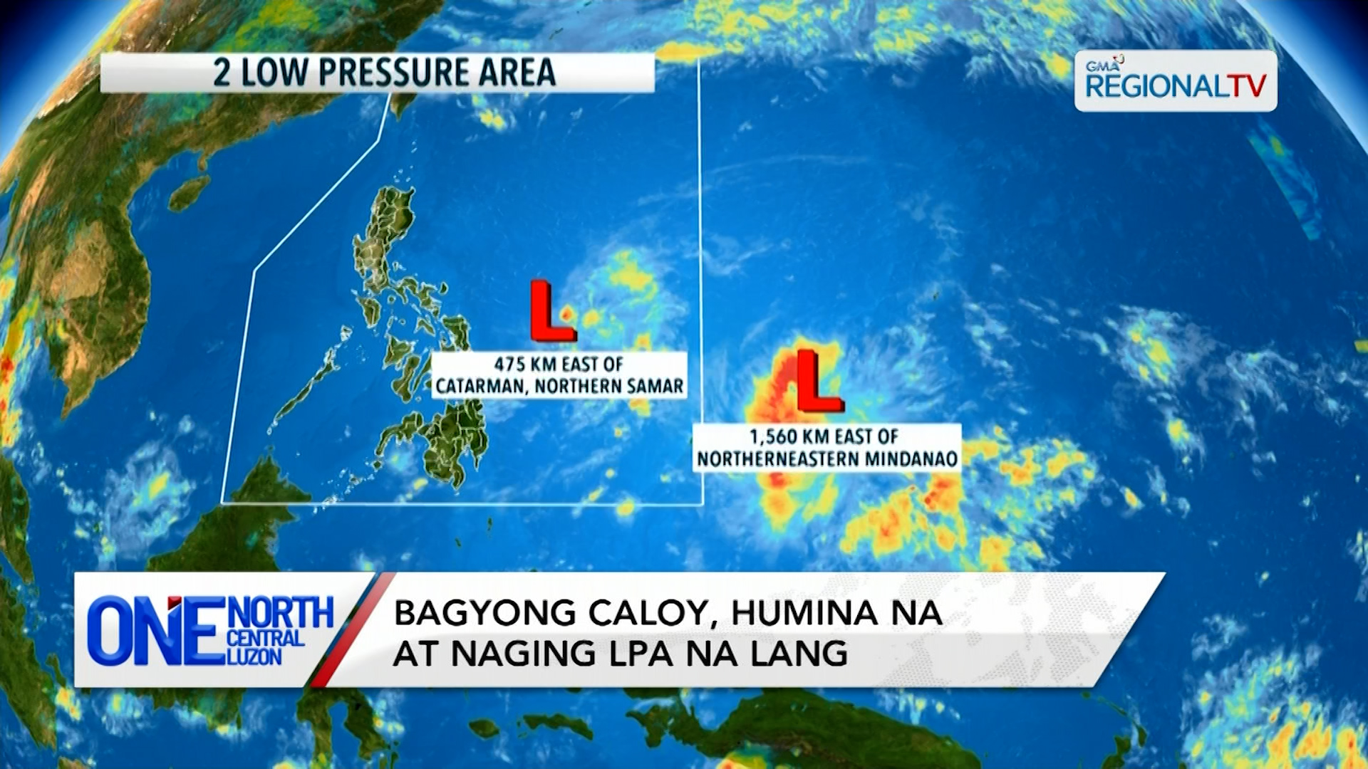 Bagyong Caloy, humina na at naging LPA na lang | One North Central Luzon