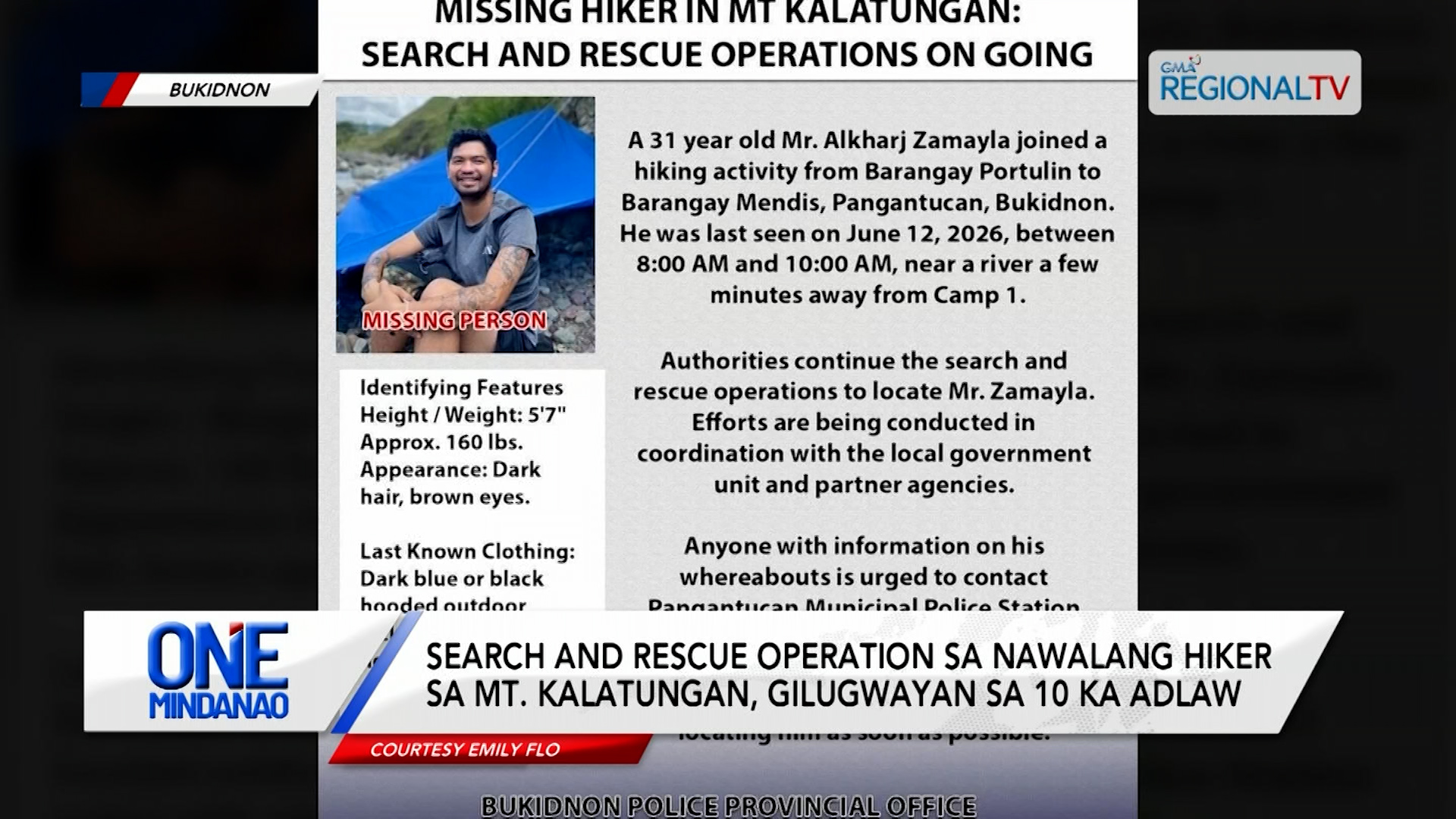 Search and rescue operation sa nawalang hiker I One Mindanao