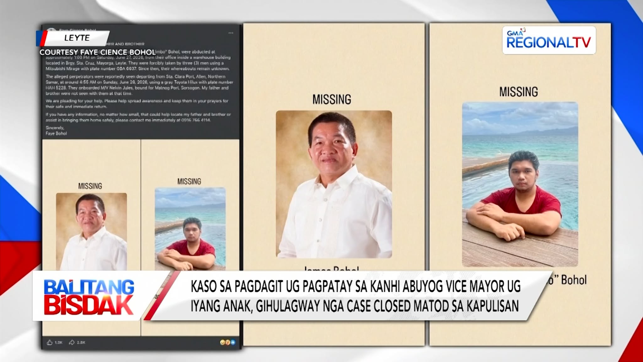 3 Suspek nga ug Nagpatay sa Kanhi Abuyog Vice Mayor ug Iyang Anak, Nadakpan na | Balitang Bisdak