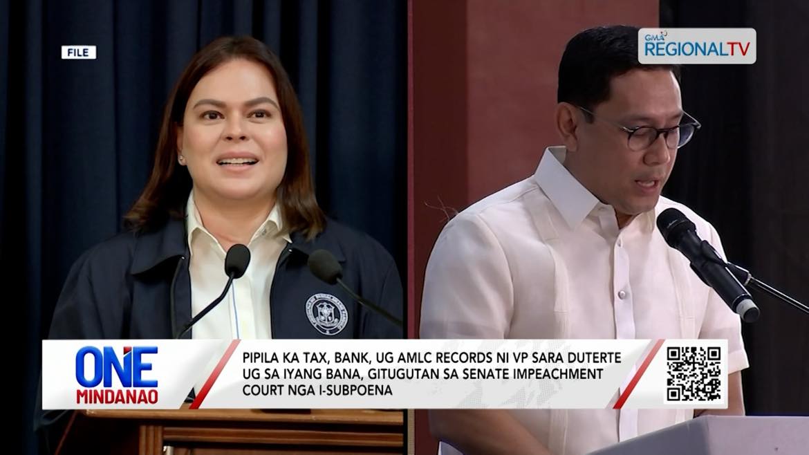 Tax, bank, ug AMLC records ni VPSD ug bana, i-subpoena I One Mindanao