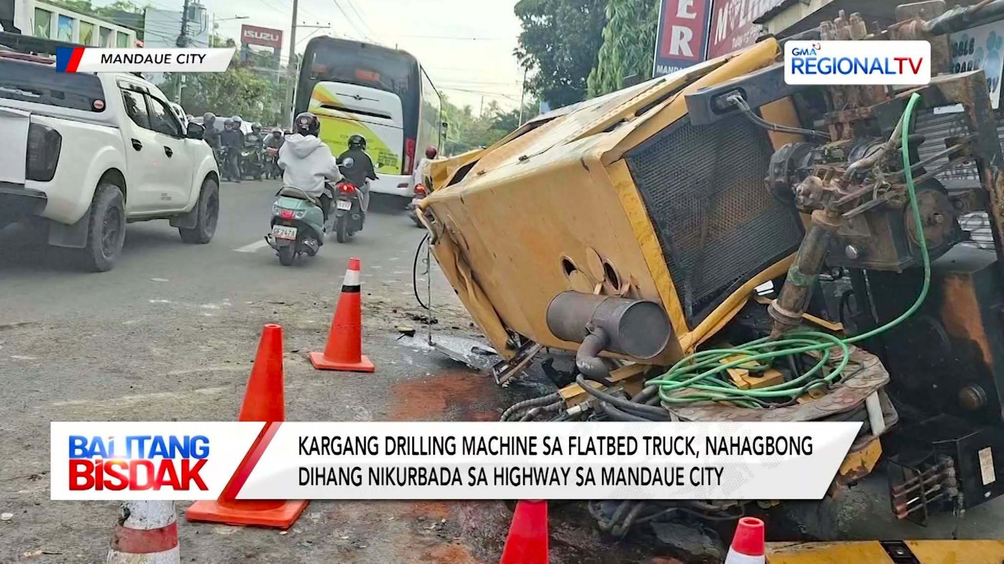 Drilling Machine, Nahagbong sa National Highway sa Mandaue City | Balitang Bisdak