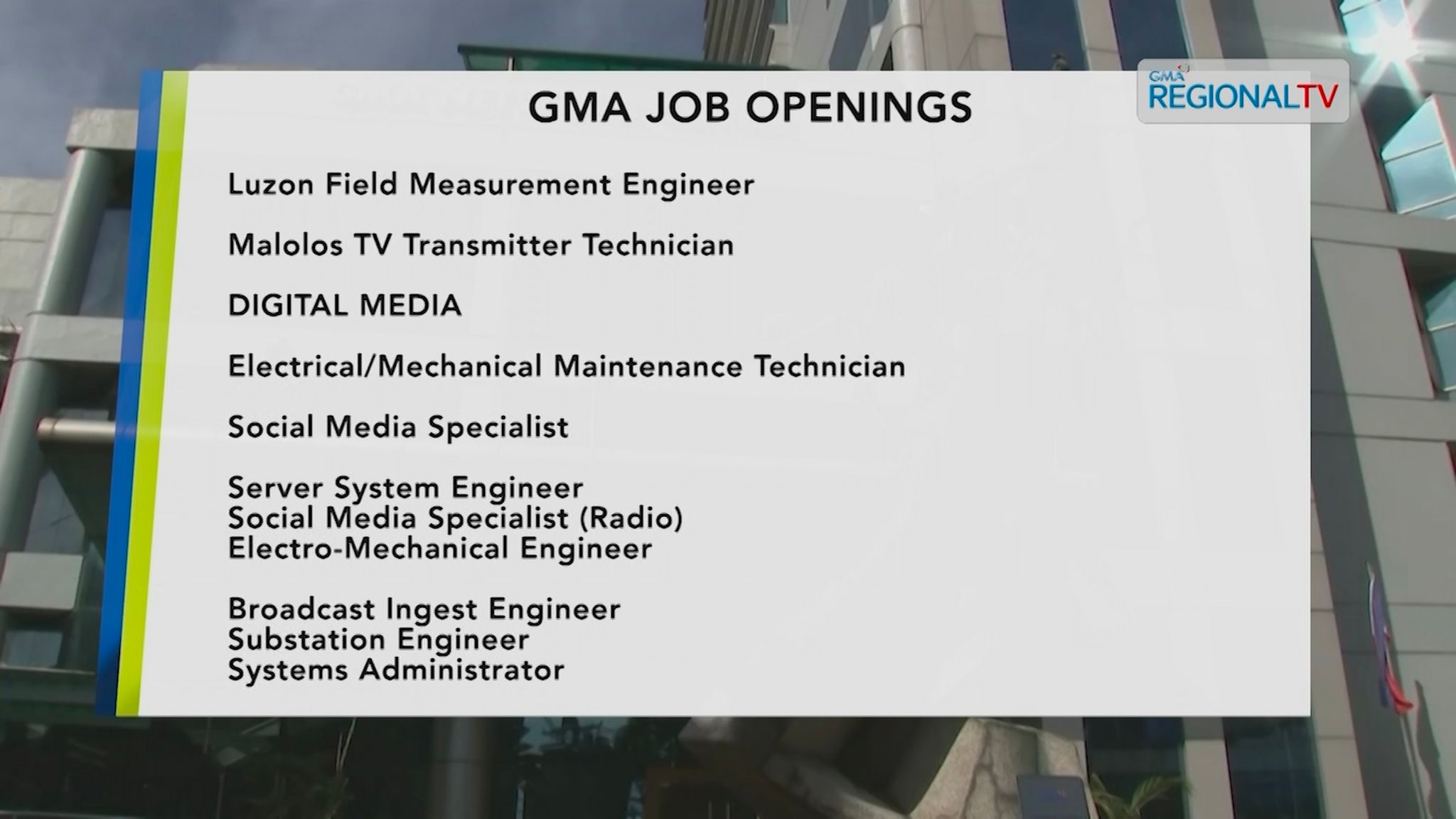 May Trabaho Ka sa GMA Network