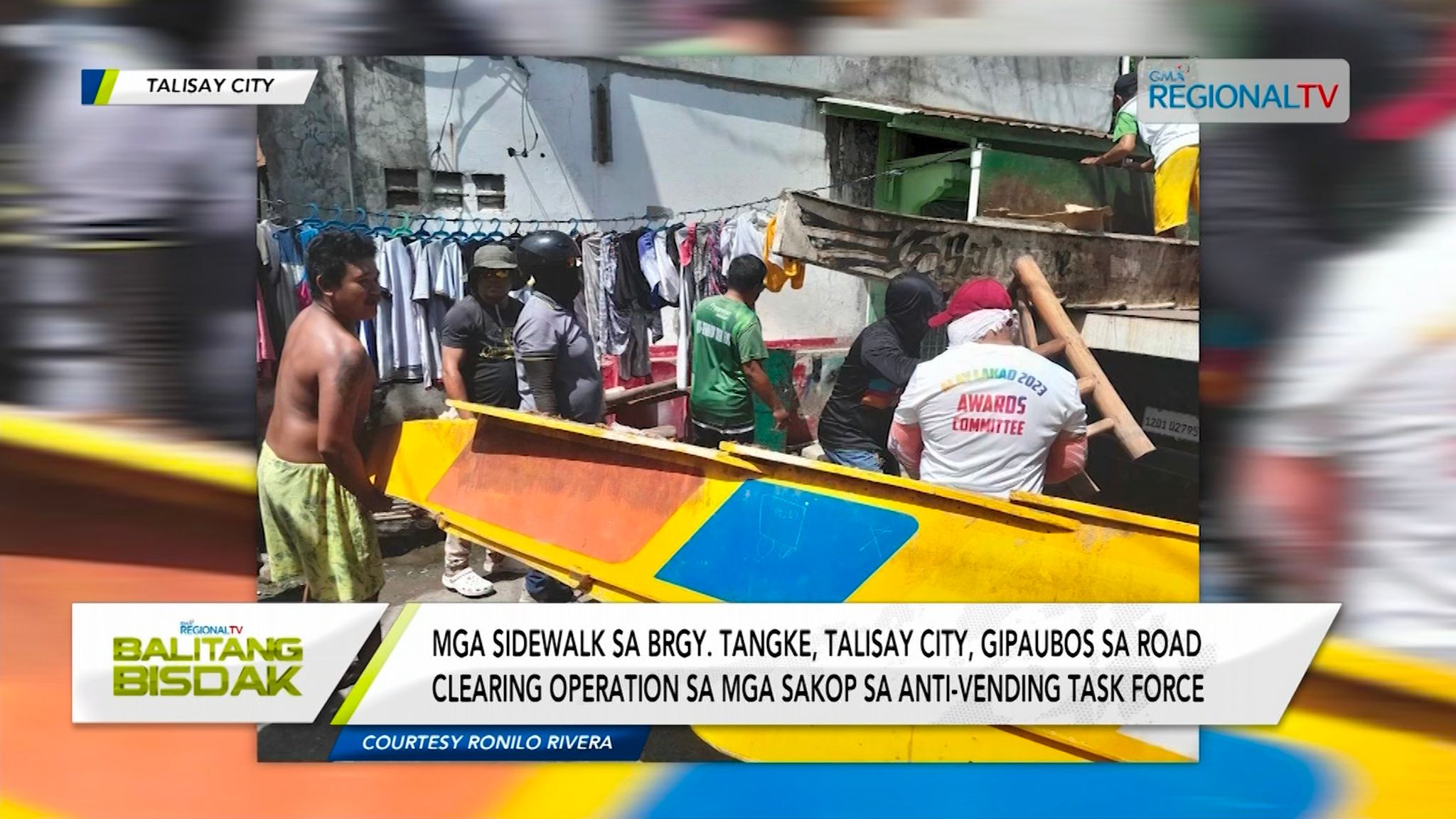 Clearing operation sa sidewalk sa Brgy. Tangke, gihimo