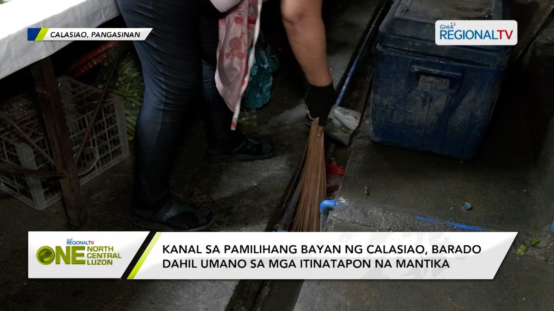 Kanal sa Pamilihang Bayan ng Calasiao, barado dahil umano sa mantika