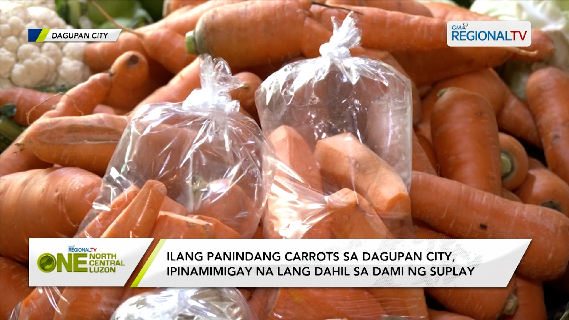 Ilang sobrang panindang carrots sa Dagupan City, ipinamimigay na lang