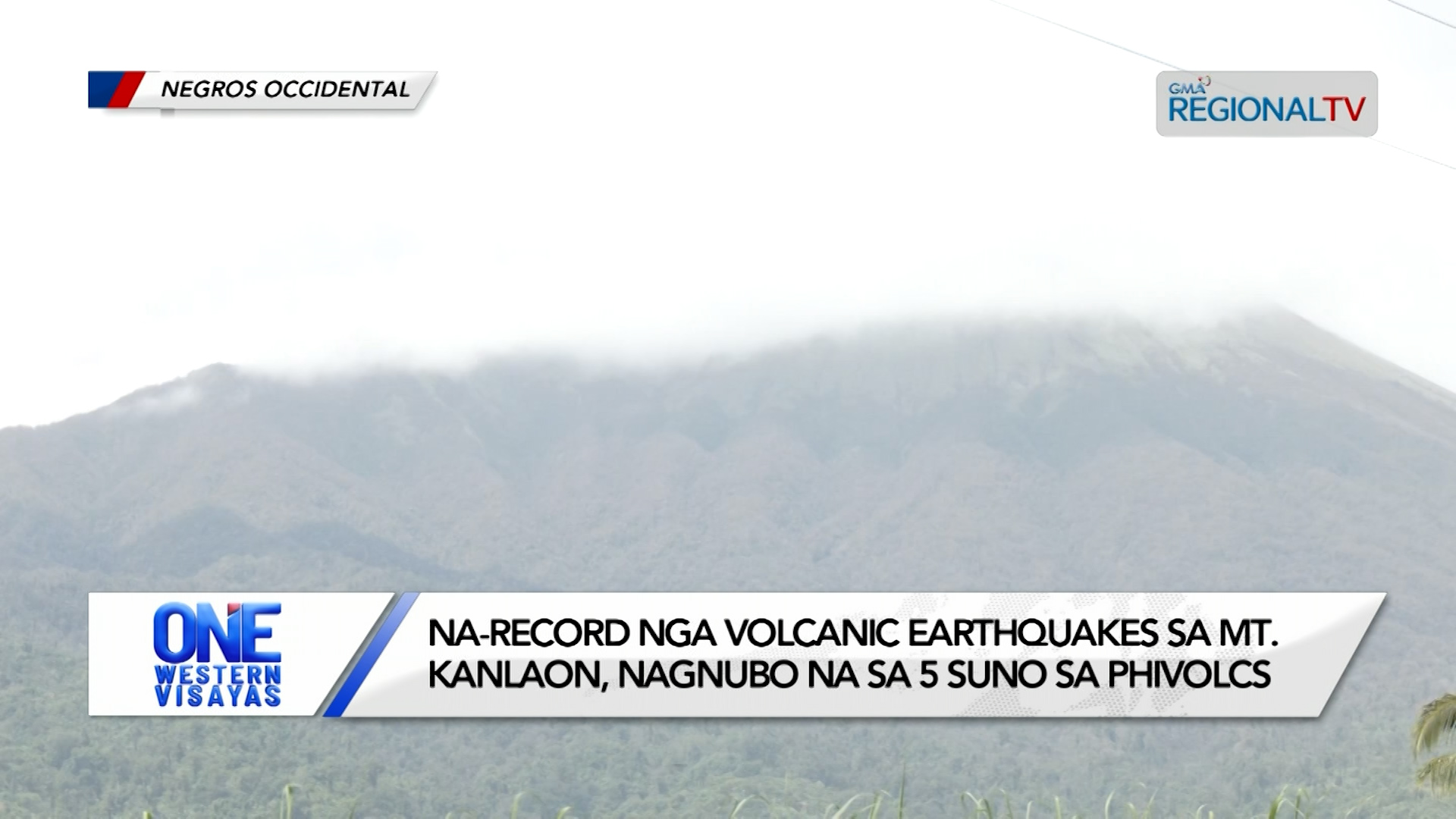 Na-record nga volcanic earthquakes sa Mt. Kanlaon nagnubo sa 5 suno sa PHILVOLCS