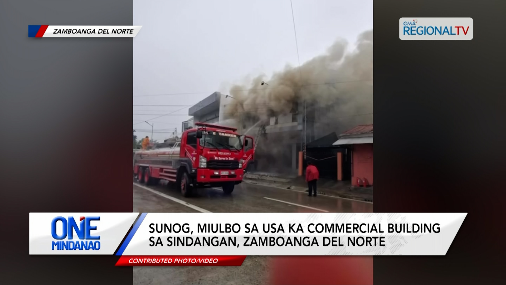 Sunog, miulbo sa usa ka commercial building sa Sindangan, Zamboanga del Norte
