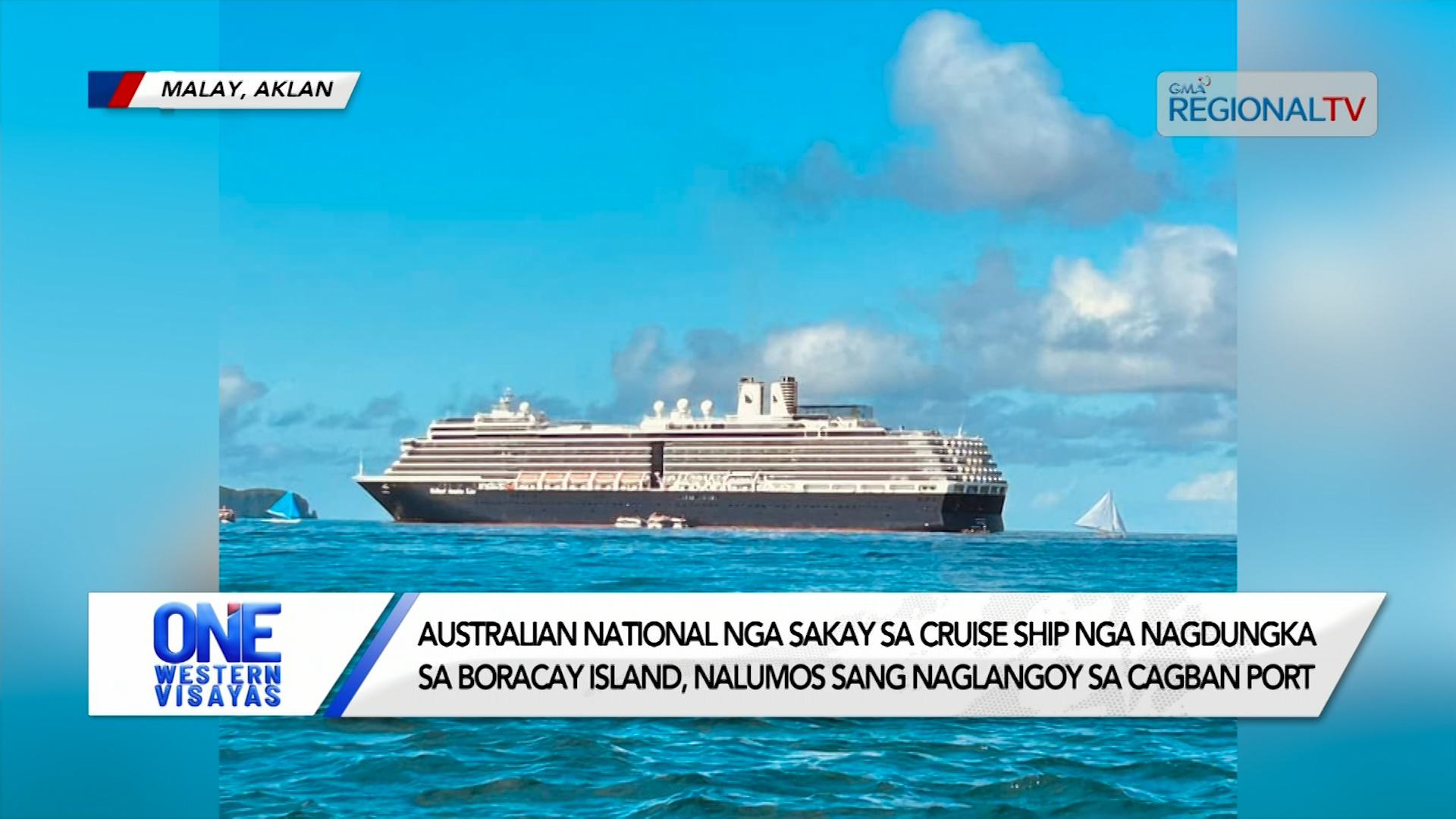 Australian National, nalumos sang naglangoy sa Cagban Port sa isla sang Boracay