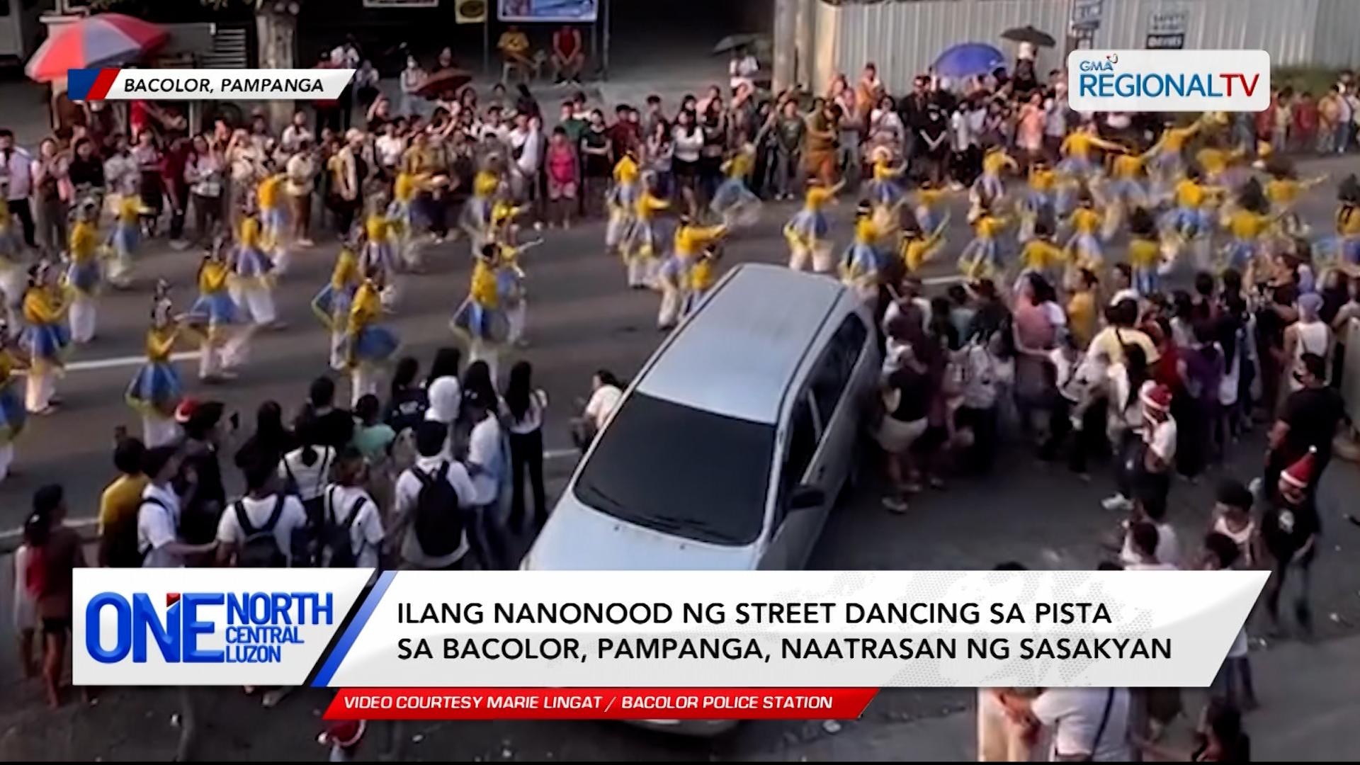 Ilang nanonood ng street dancing sa Pampanga, naatrasan ng sasakyan