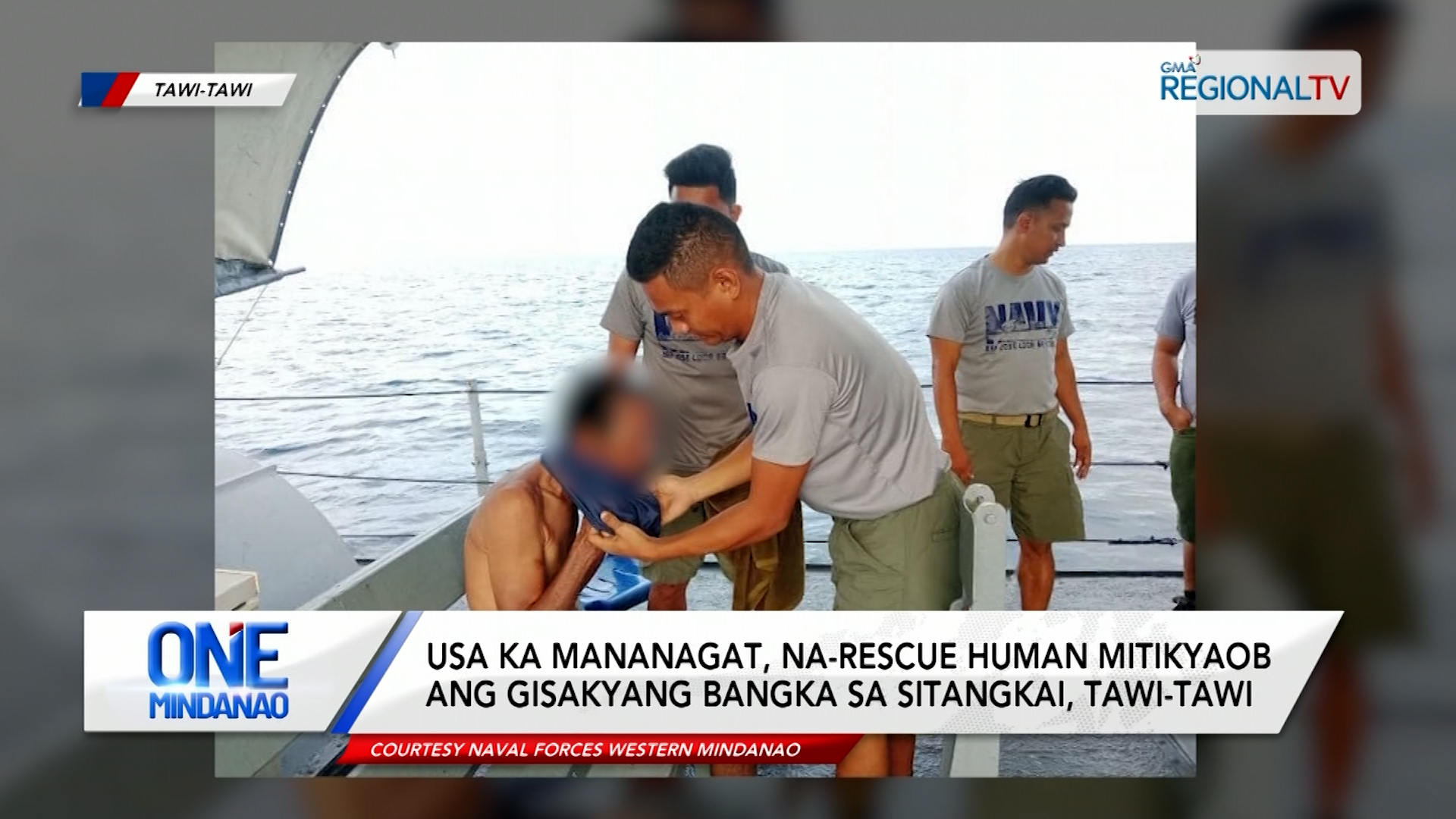 Usa ka mananagat, na-rescue human mitikyaob ang gisakyang bangka sa Tawi-Tawi