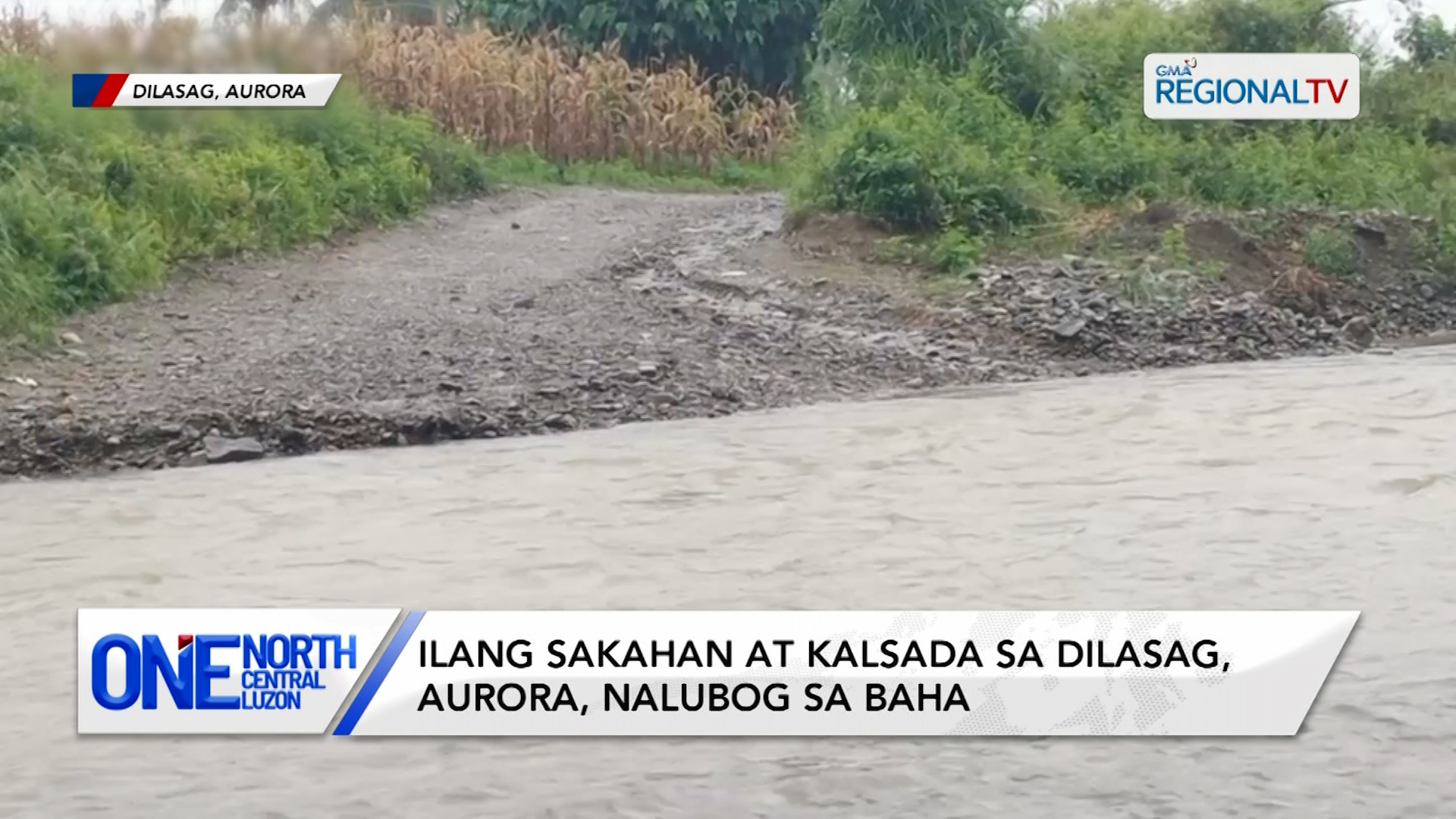 Ilang sakahan at kalsada sa Dilasag, Aurora, nalubog sa baha