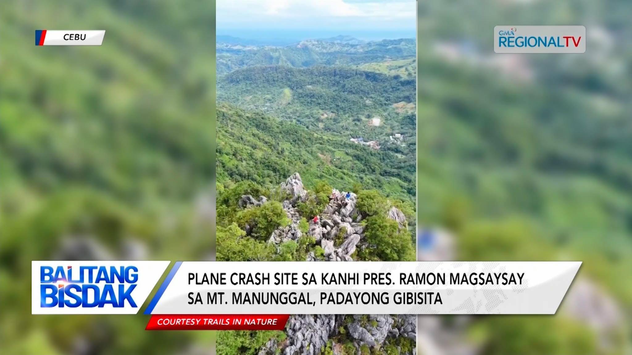 Plane crash site sa Kanhi Pres. Magsaysay sa Mt. Manunggal, padayong gibisita