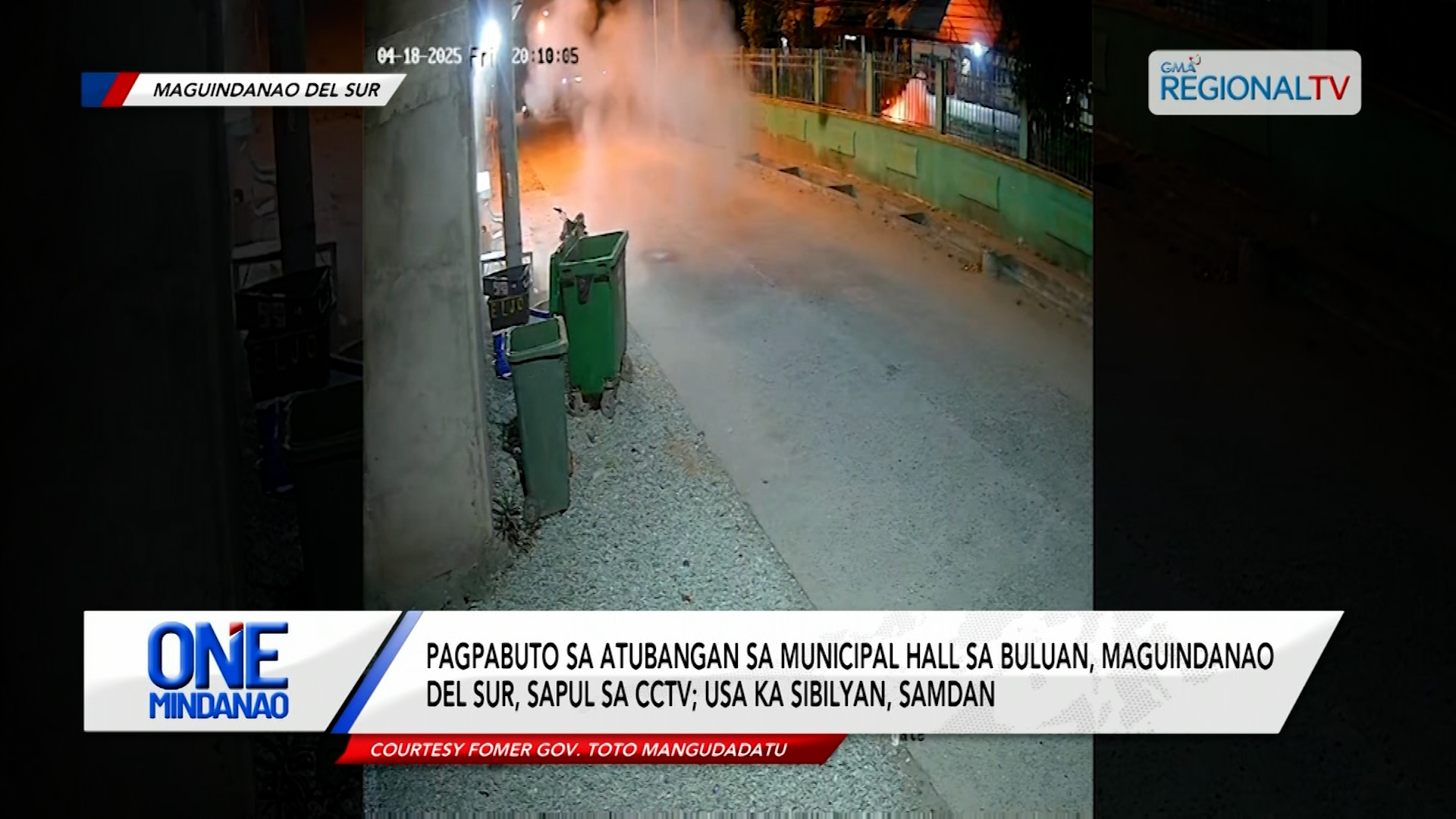 Paglabay og granada sa Buluan Municipal Hall, sapul sa cctv