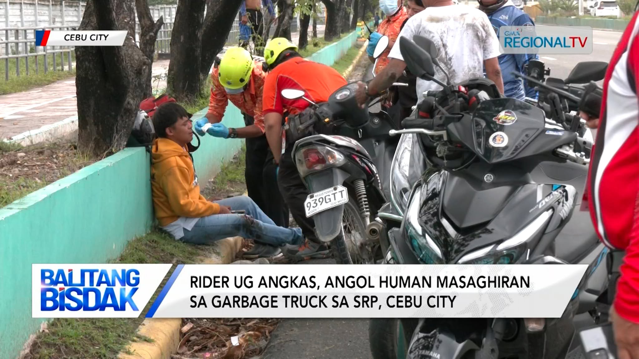 Rider ug angkas, angol human masaghiran sa garbage truck sa SRP, Cebu City