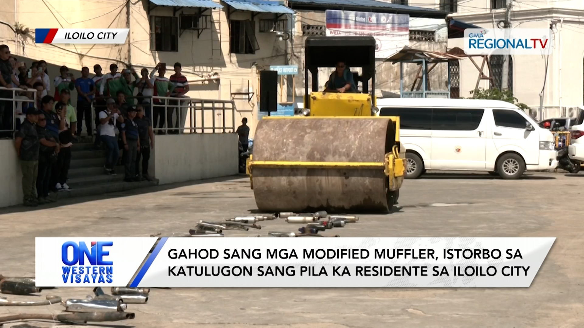 109 ka modified mufflers nga nakumpiskar sa Iloilo City, ginguba sa Iloilo City